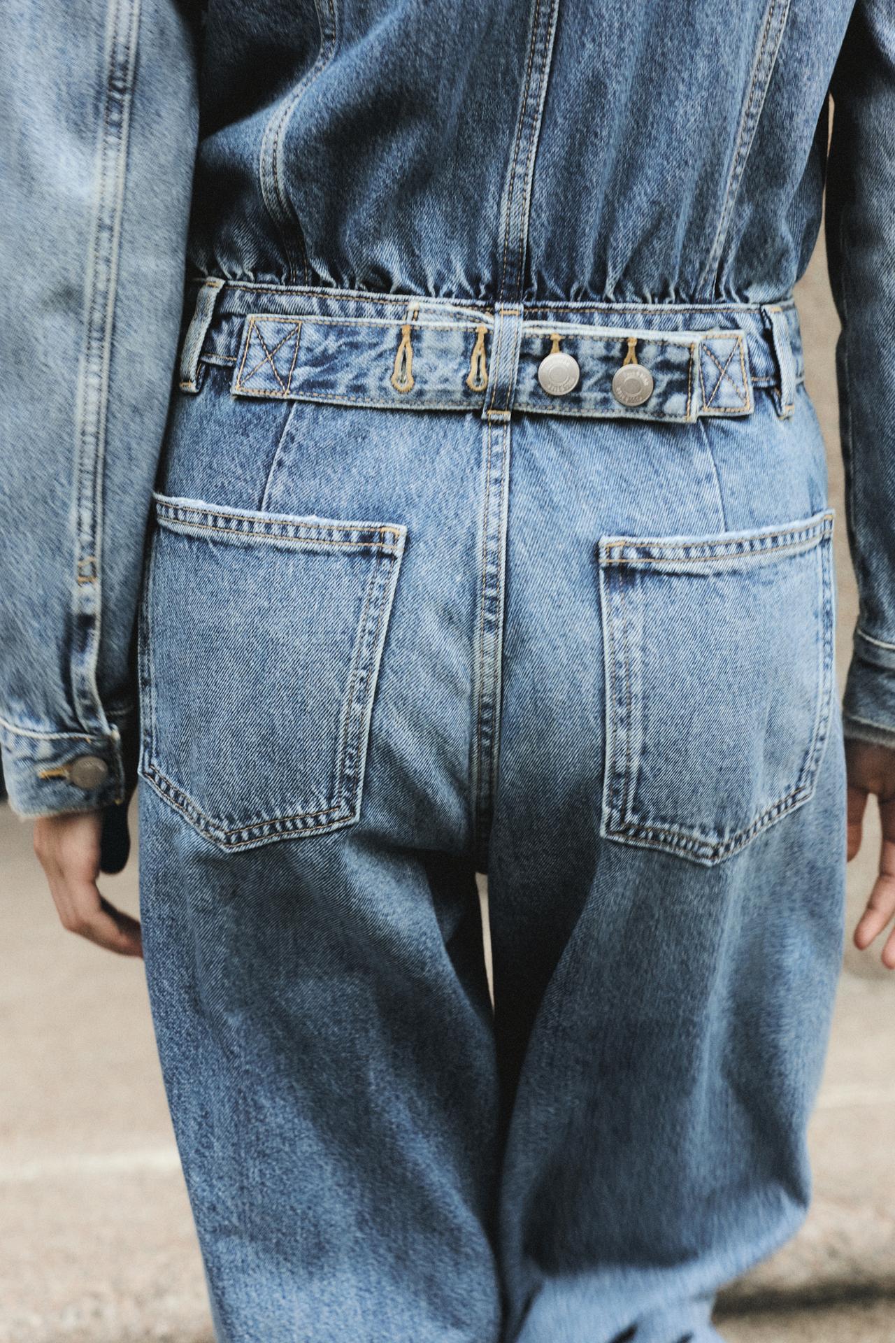 Long denim jumpsuit — Medium blue