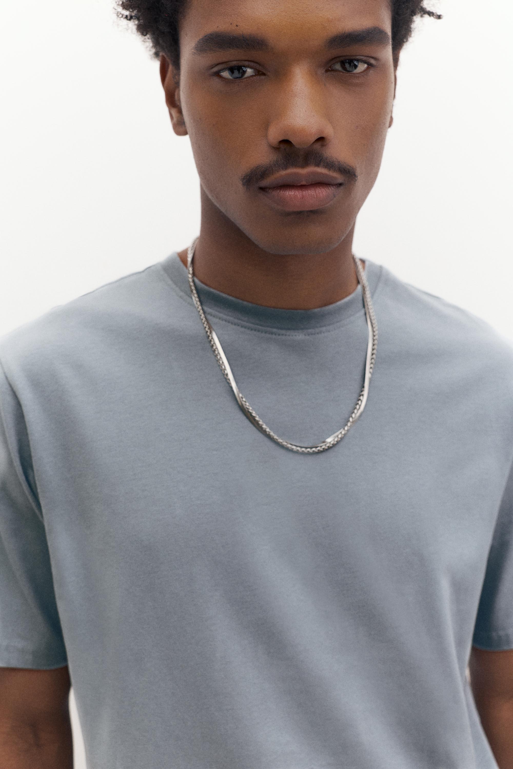 Basic short sleeve cotton T-shirt — Pastel blue
