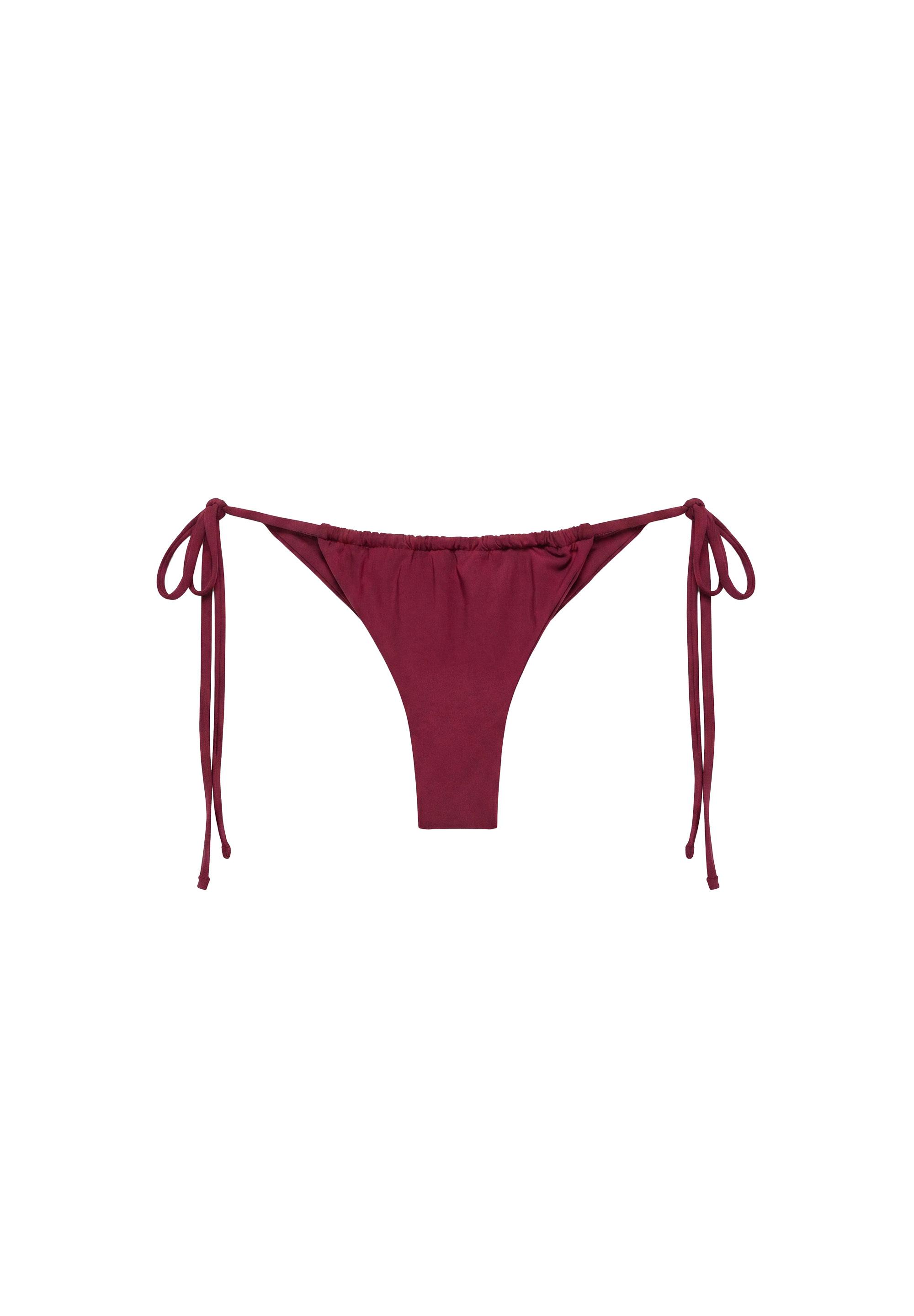 Draped bikini bottoms — Maroon