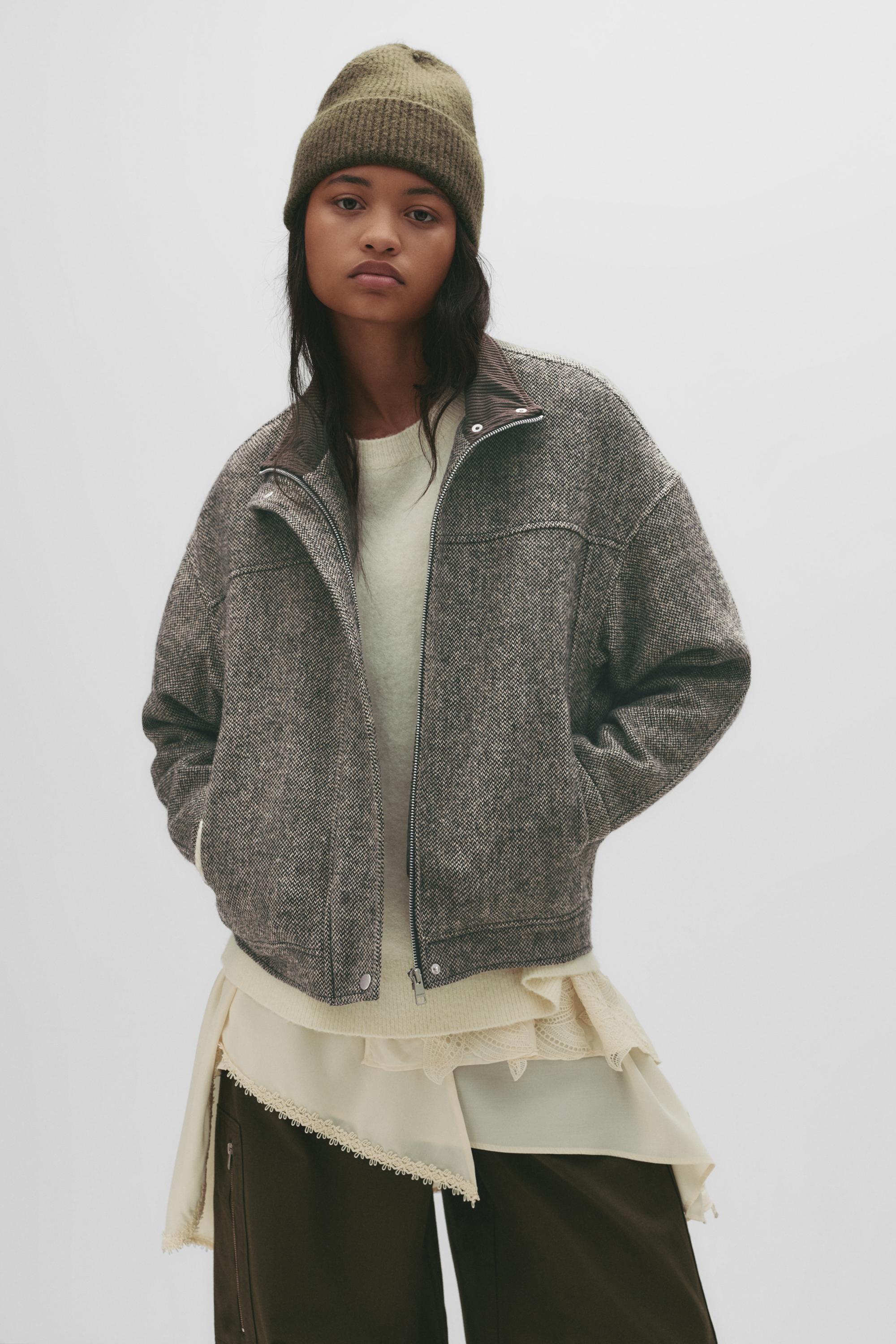 Oversize-Fischgrätjacke