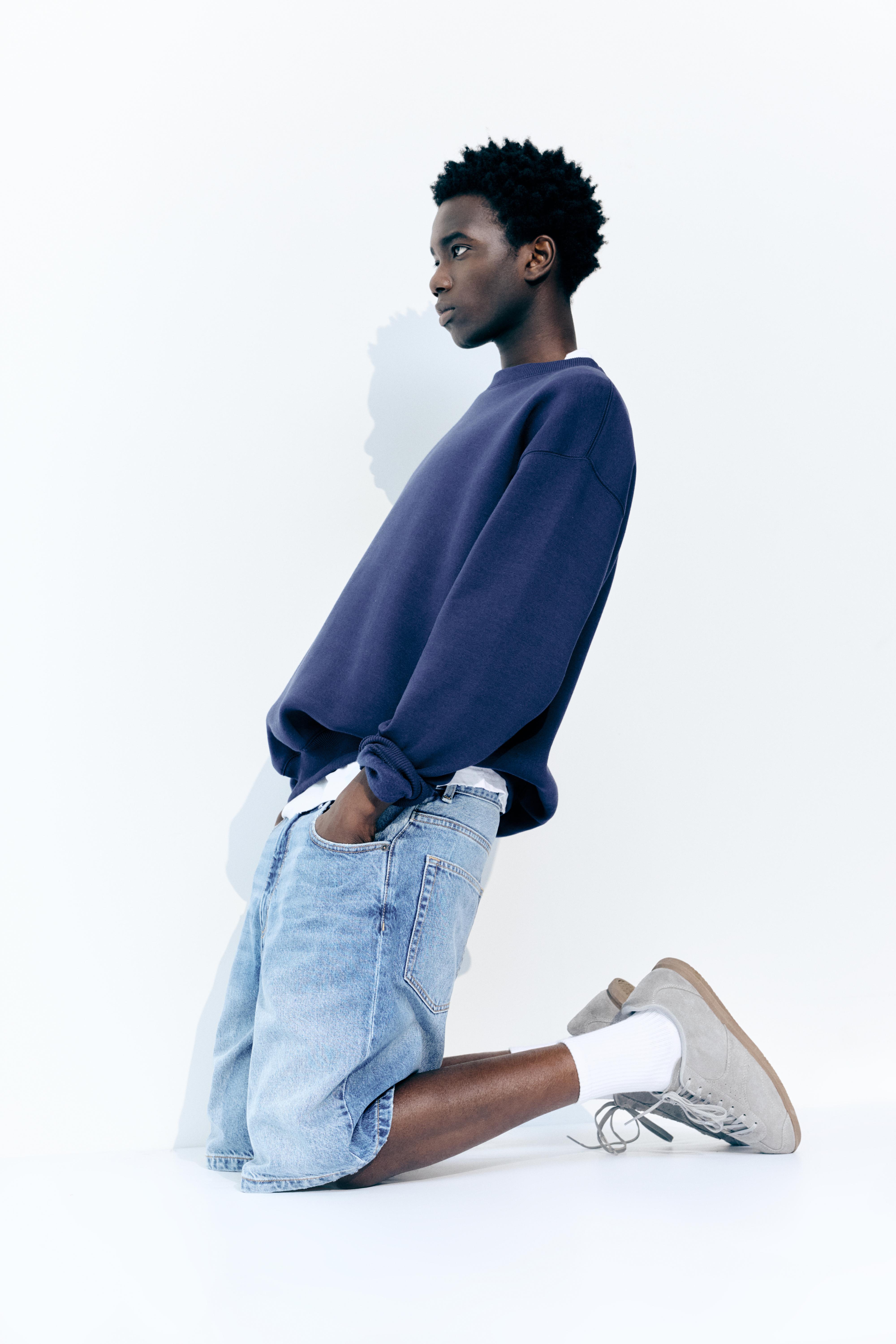 Baggy denim bermuda - Görsel 62