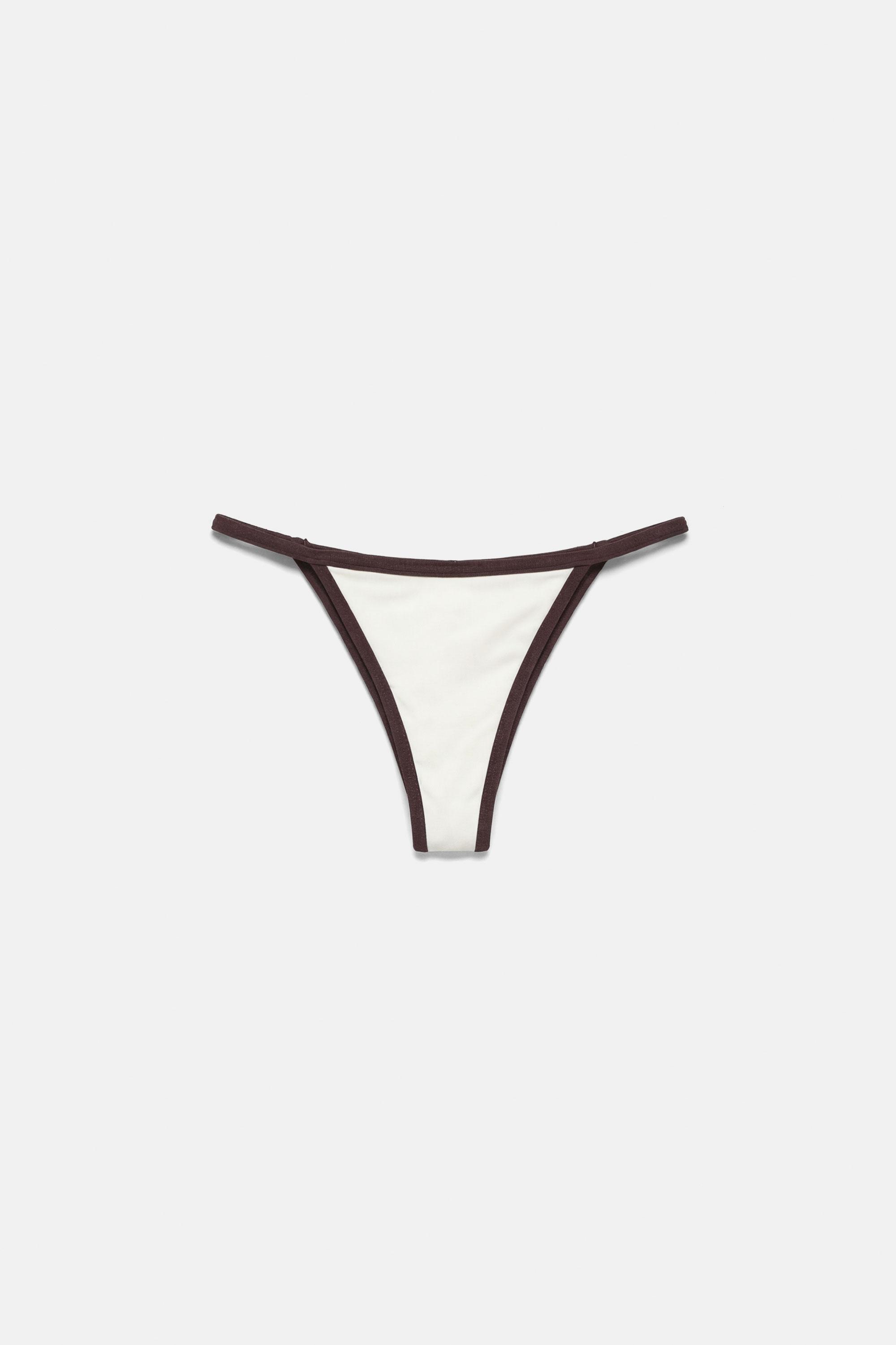 Bikini bottoms with trims — White