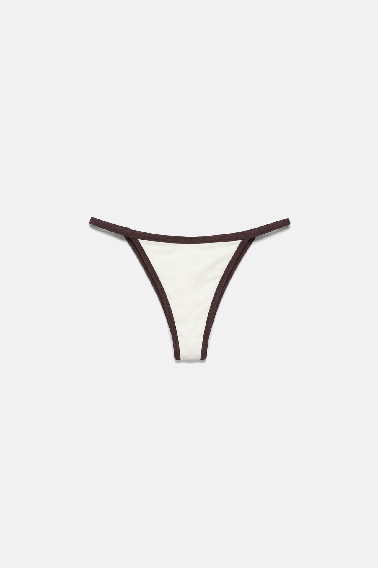 Bikini bottoms with trims — White