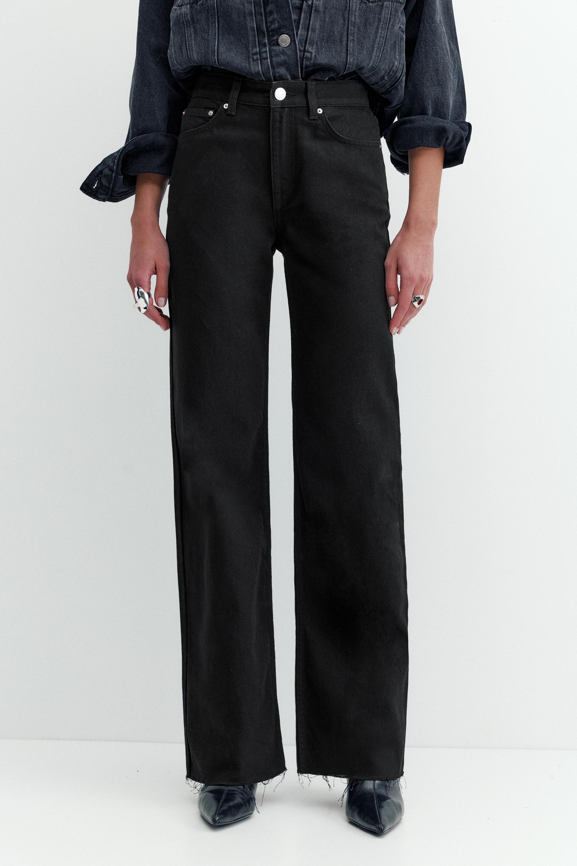 Yüksek bel geniş paça jean - Görsel 59