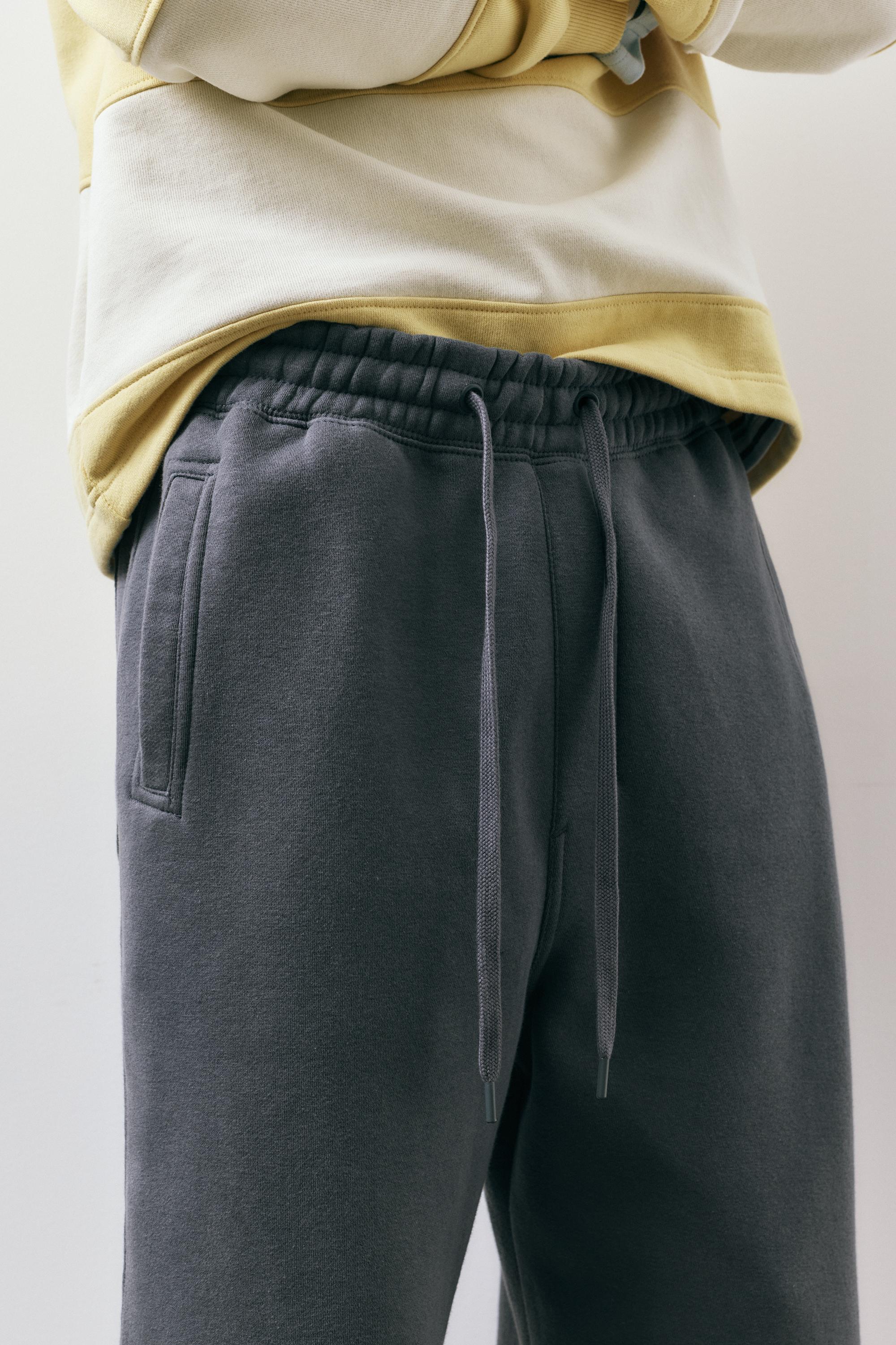 Basic baggy tracksuit bottoms — Grey blue