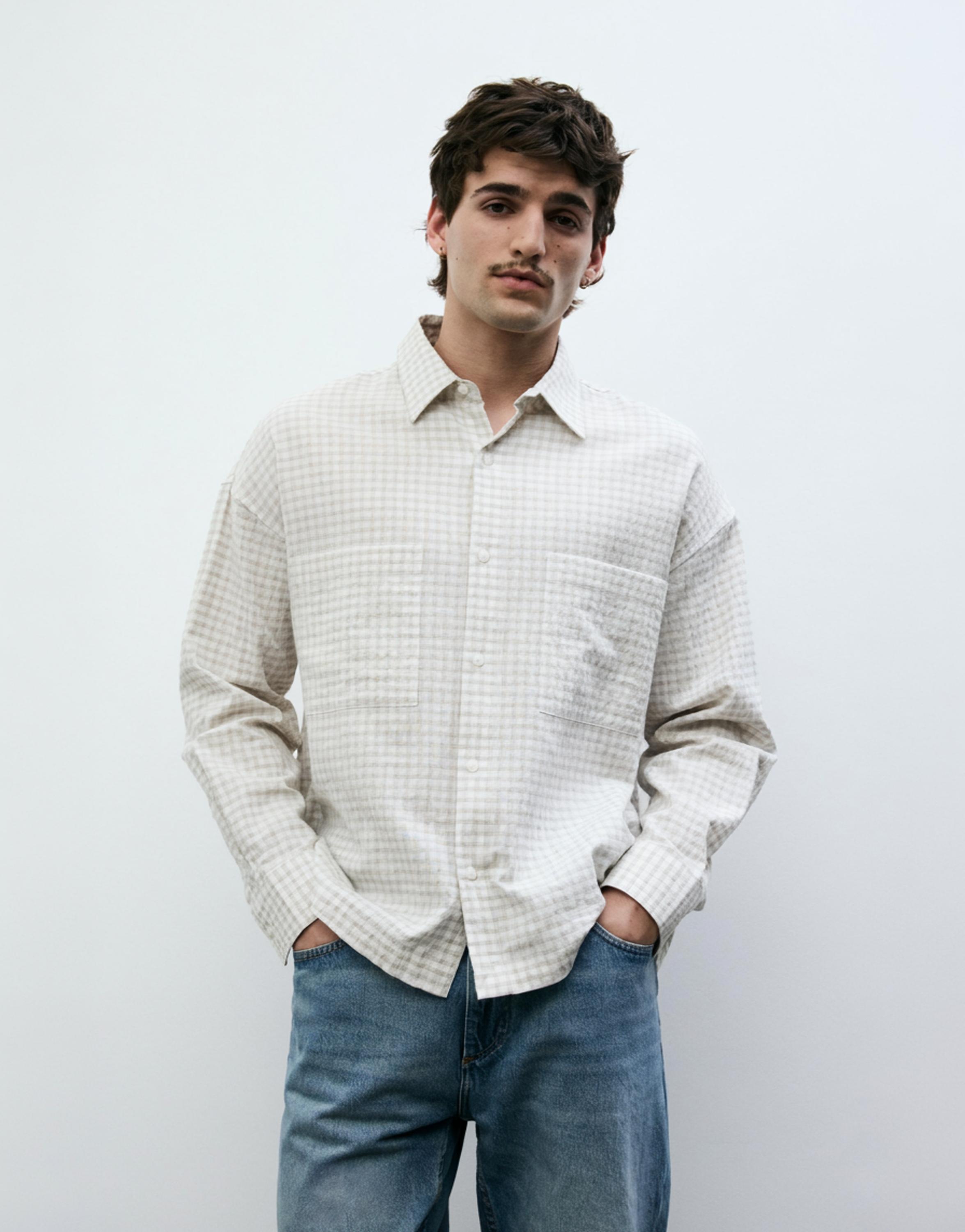 Cepli uzun kollu gömlek - Görsel 23