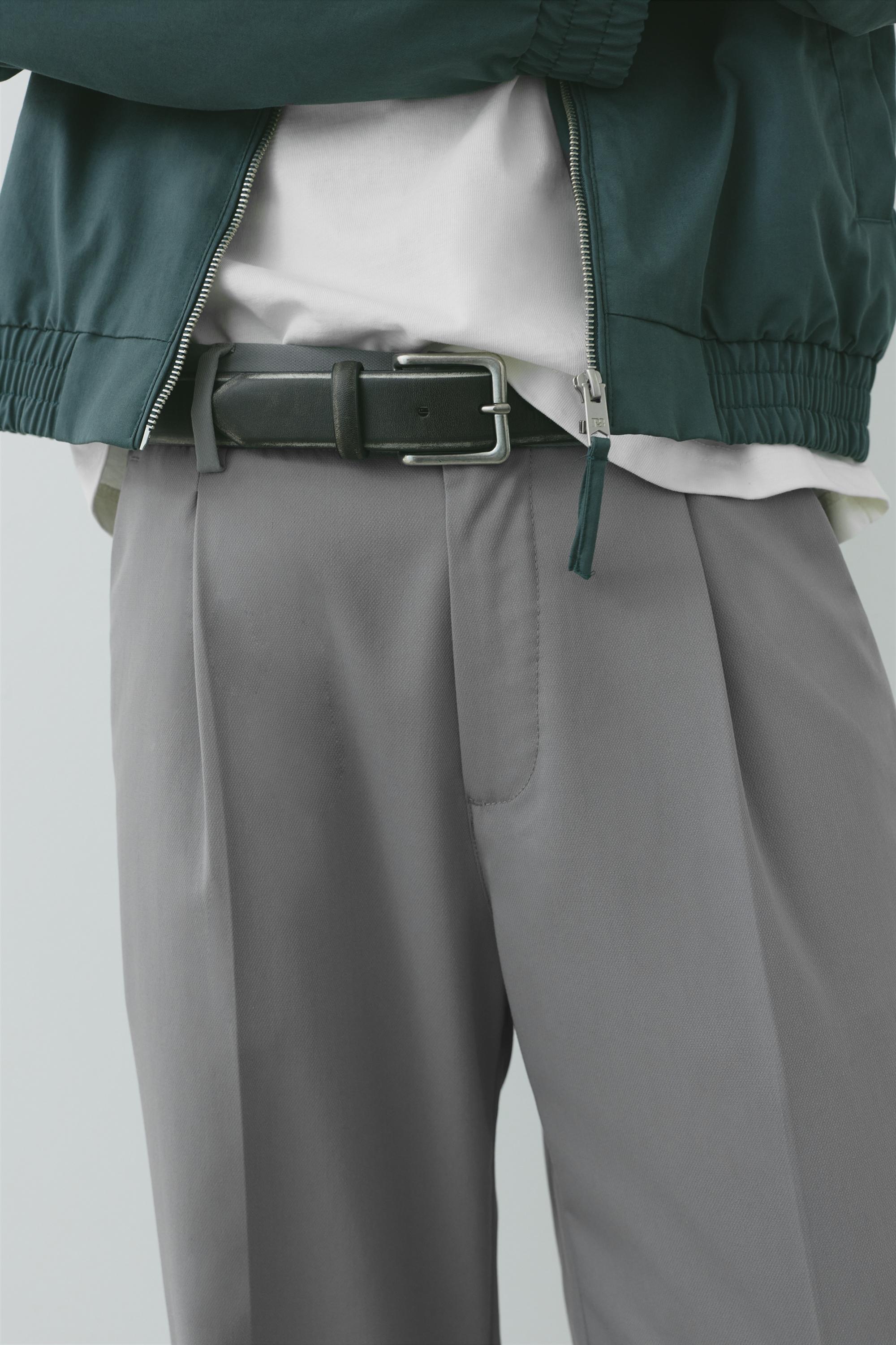 Wide-leg tailored trousers — Grey