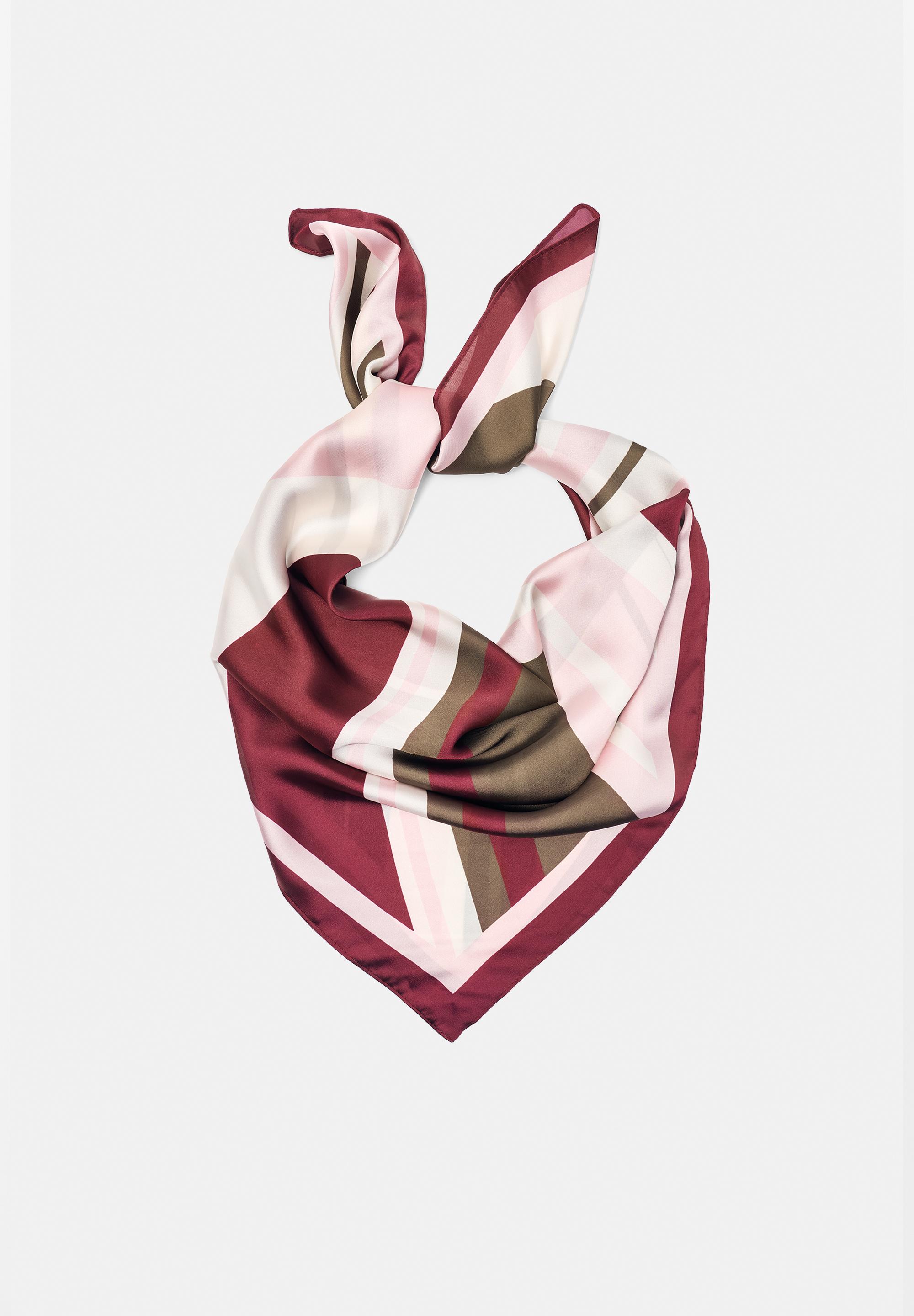 Striped satin scarf — Pink