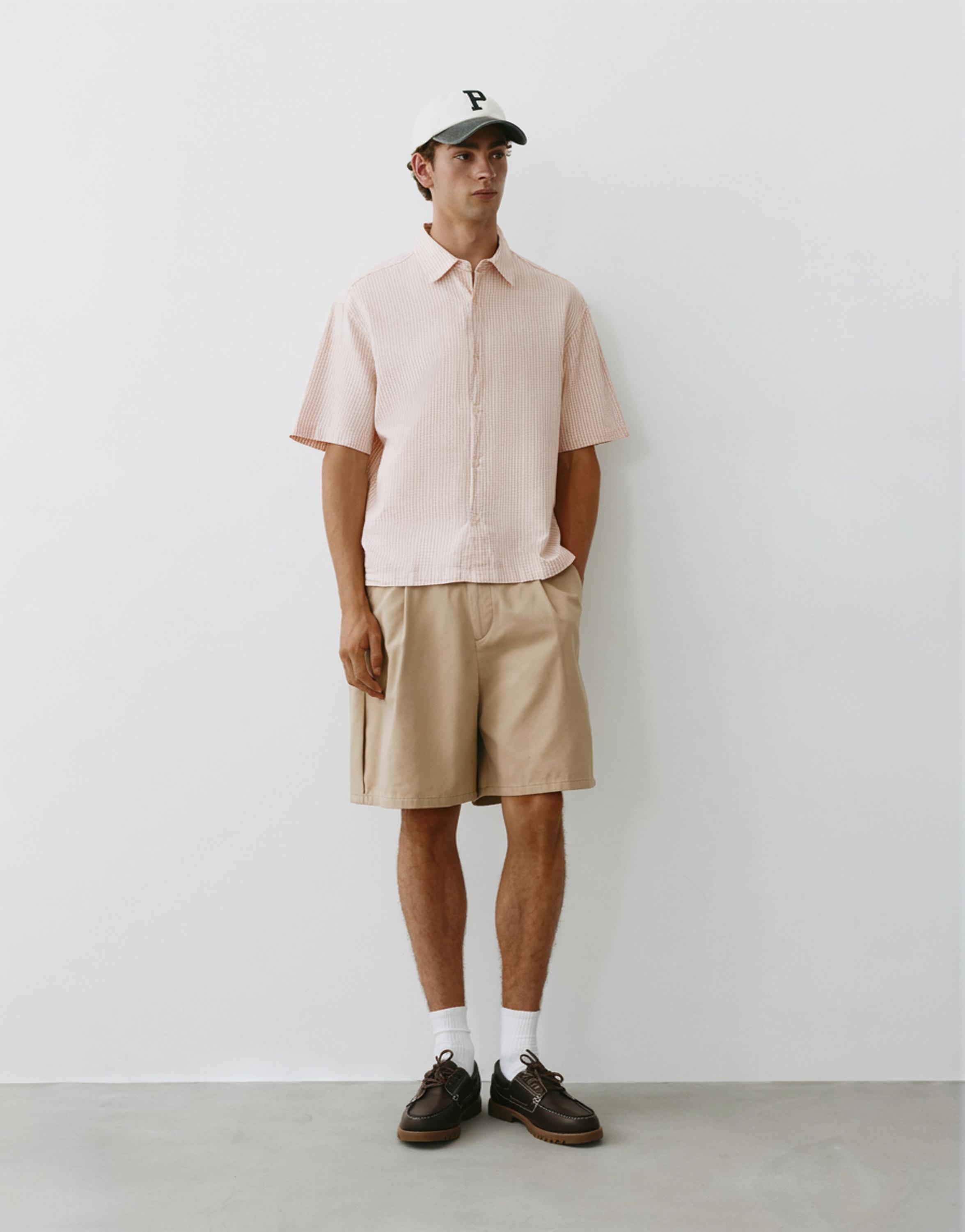 Short sleeve check shirt — Pink