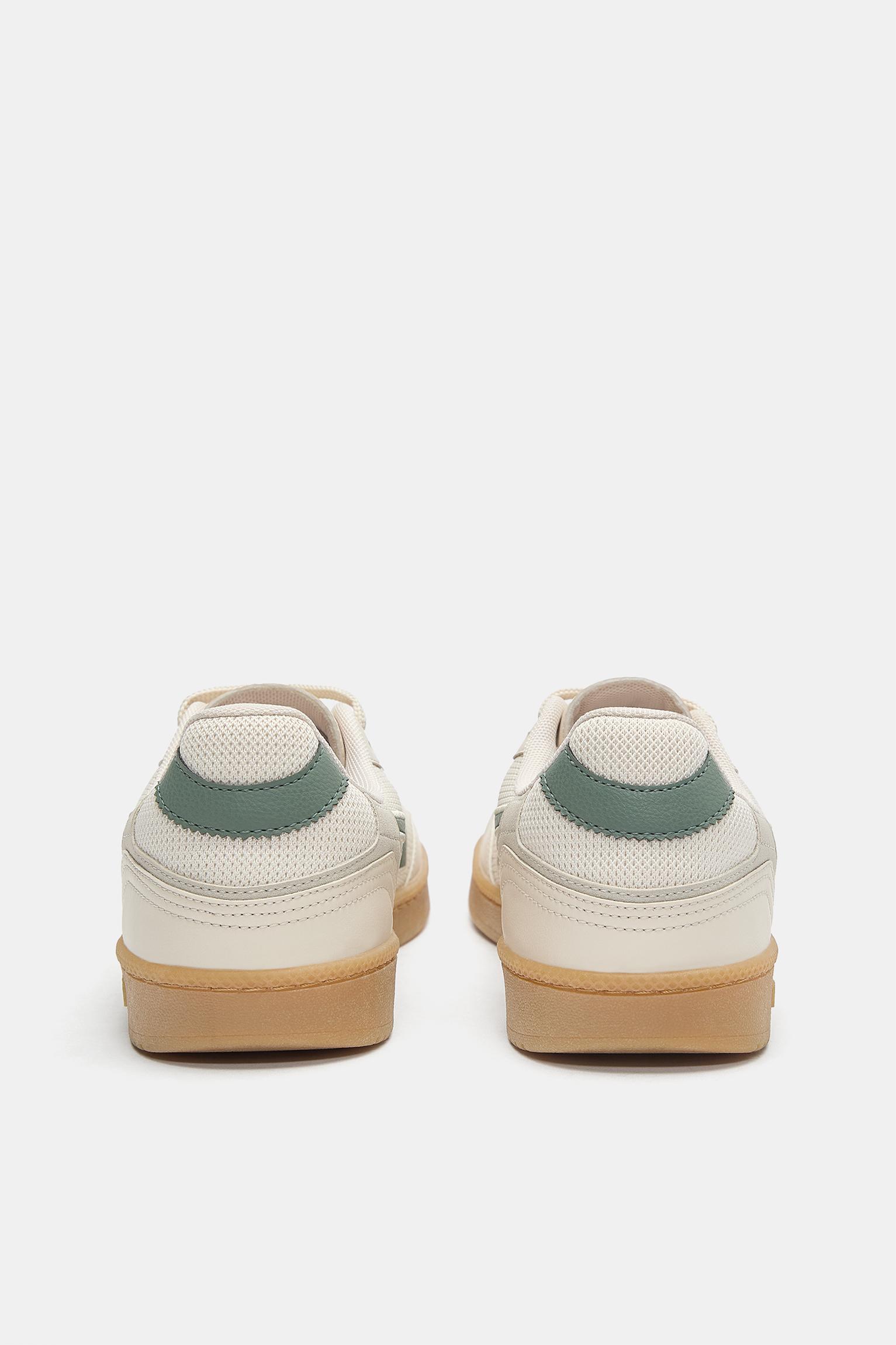 Retro fabric trainers — Ecru