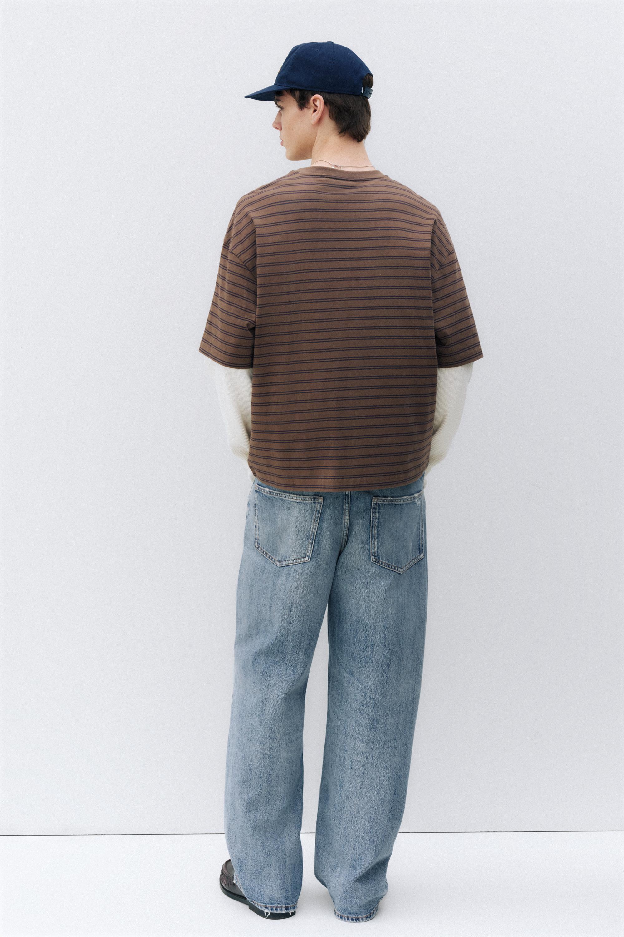 Ripped straight-leg jeans — Medium blue