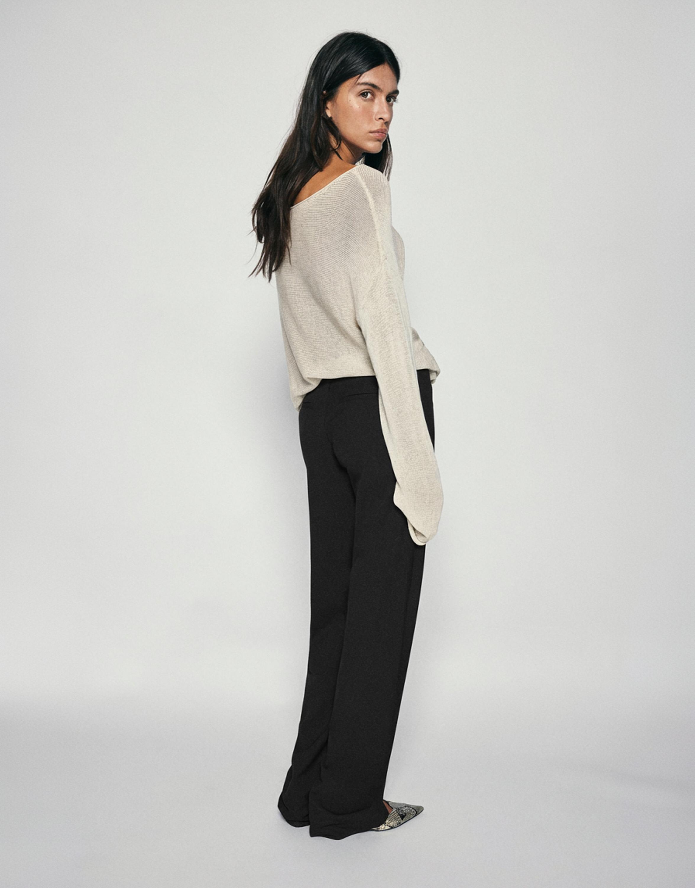 Straight-leg smart trousers — Black
