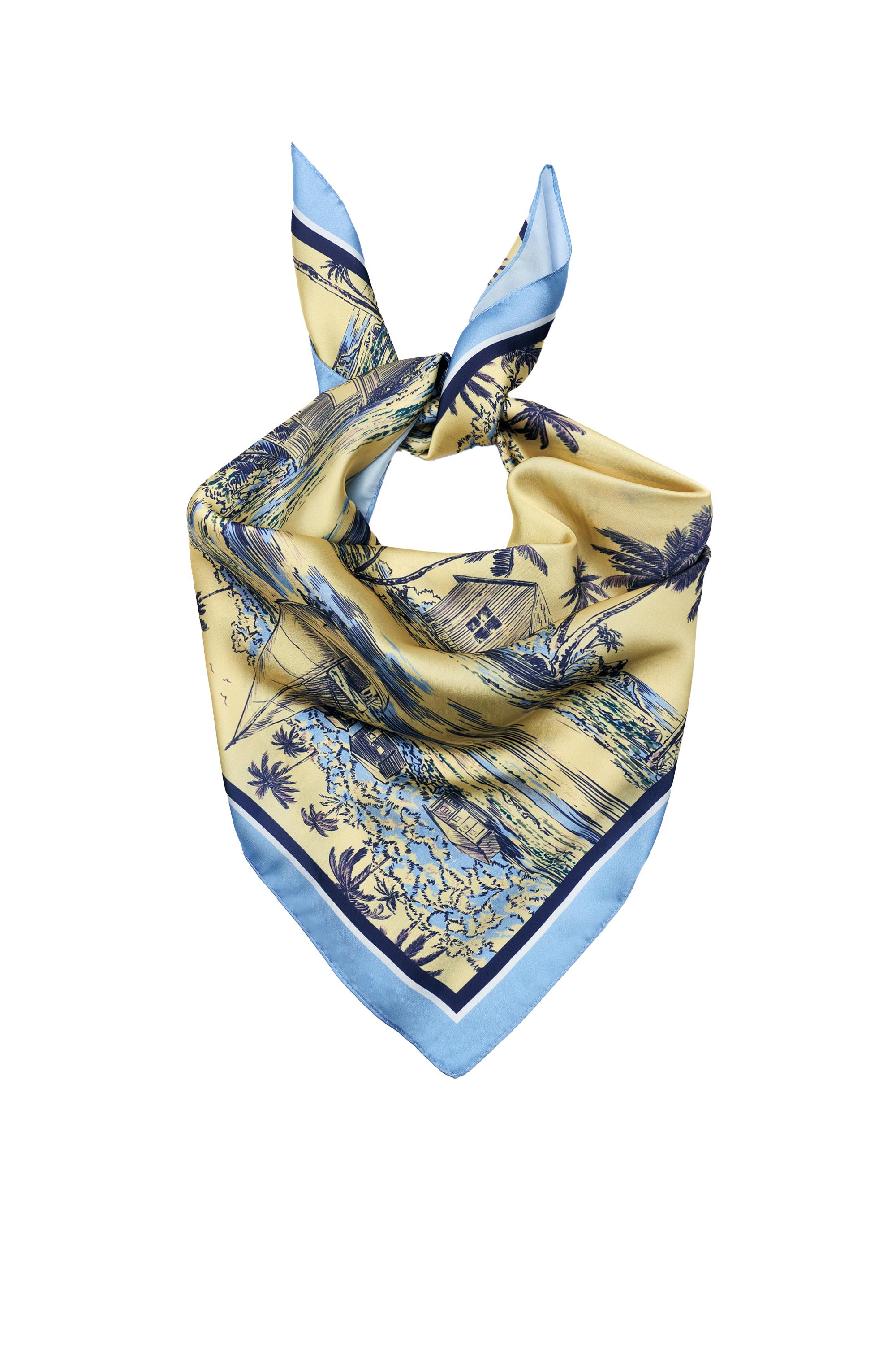 Saten plaj desenli bandana - Görsel 7