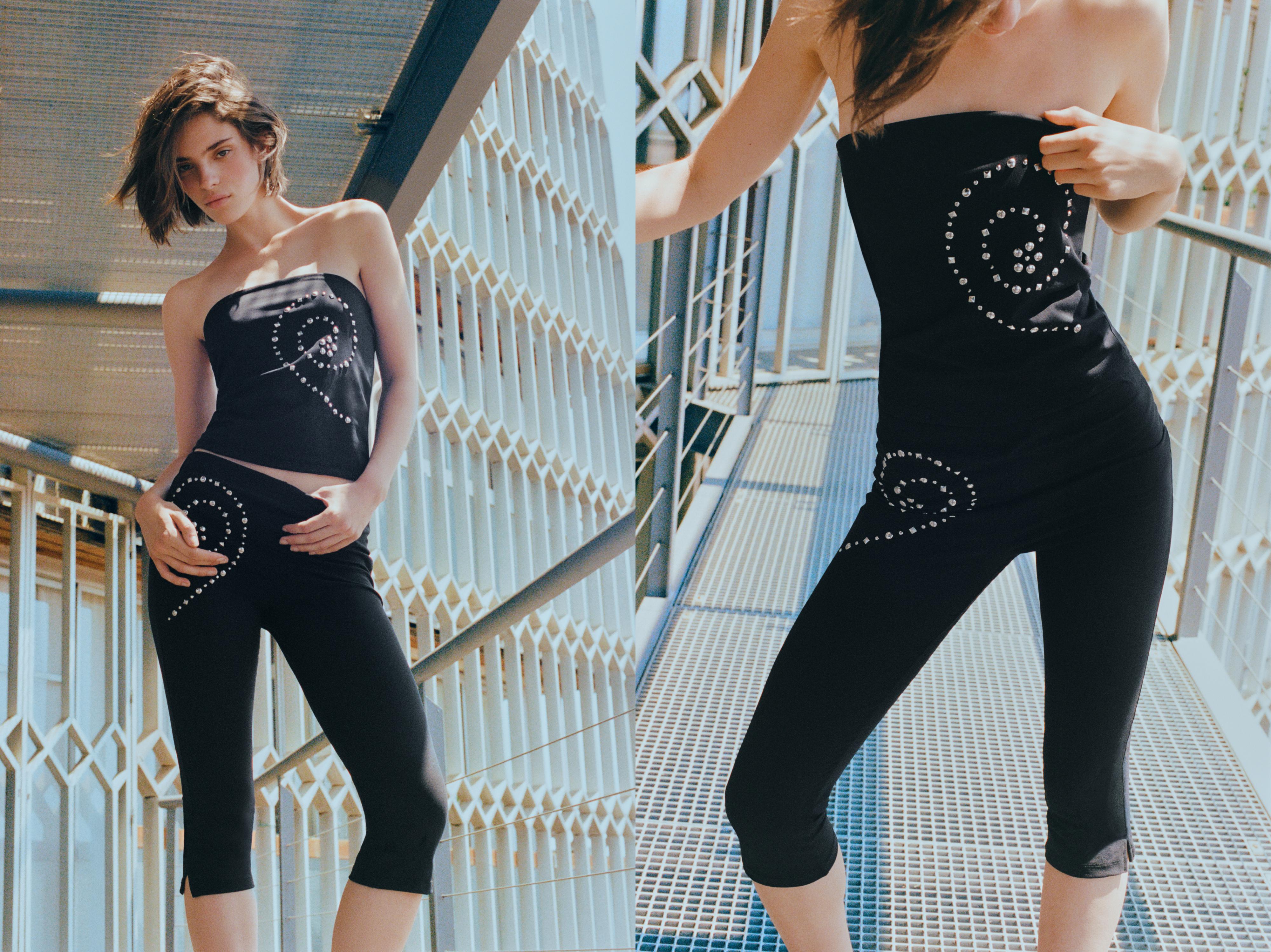 Studded capris — Black