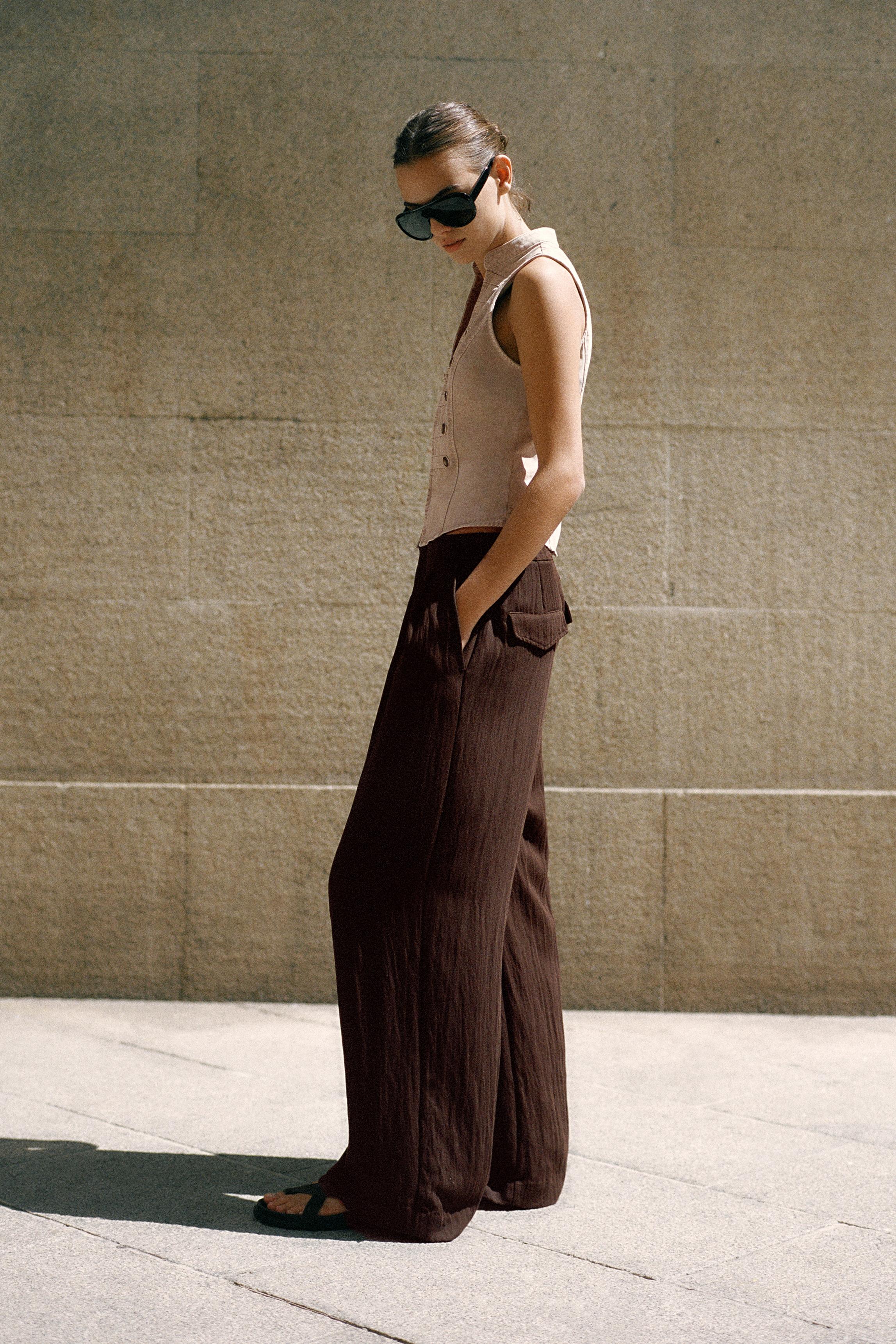 Darted smart trousers — Brown