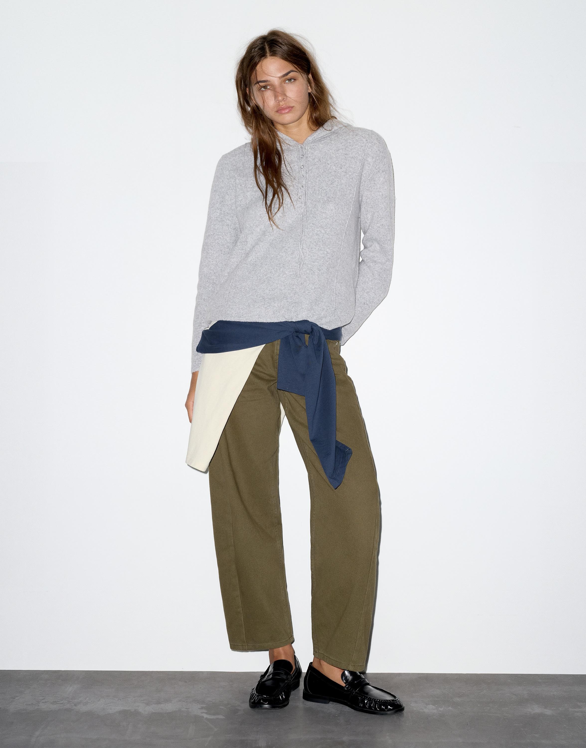 Pull&Bear Kapüşonlu düğmeli kazak görsel 7