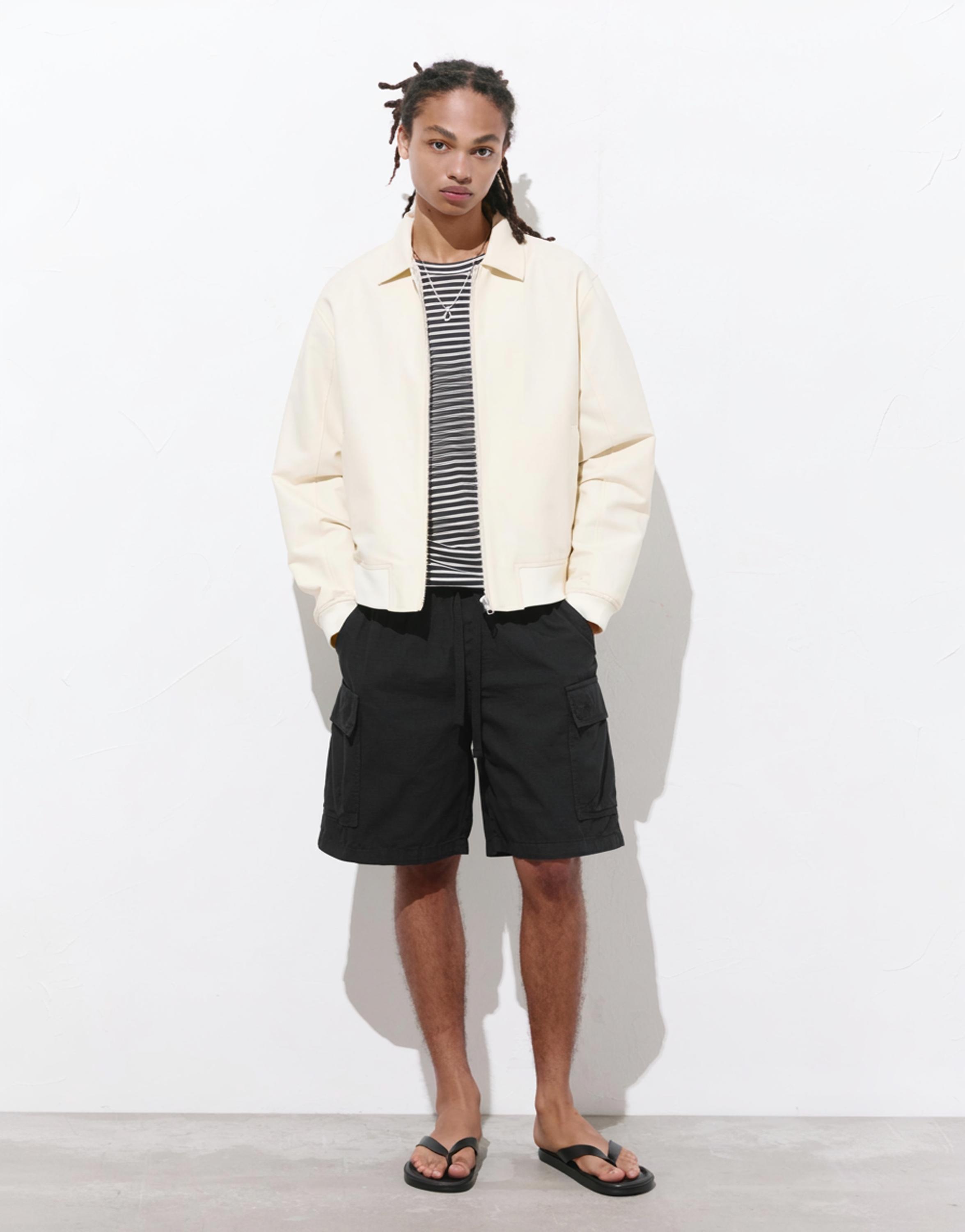 Ripstop cargo Bermuda shorts — Black