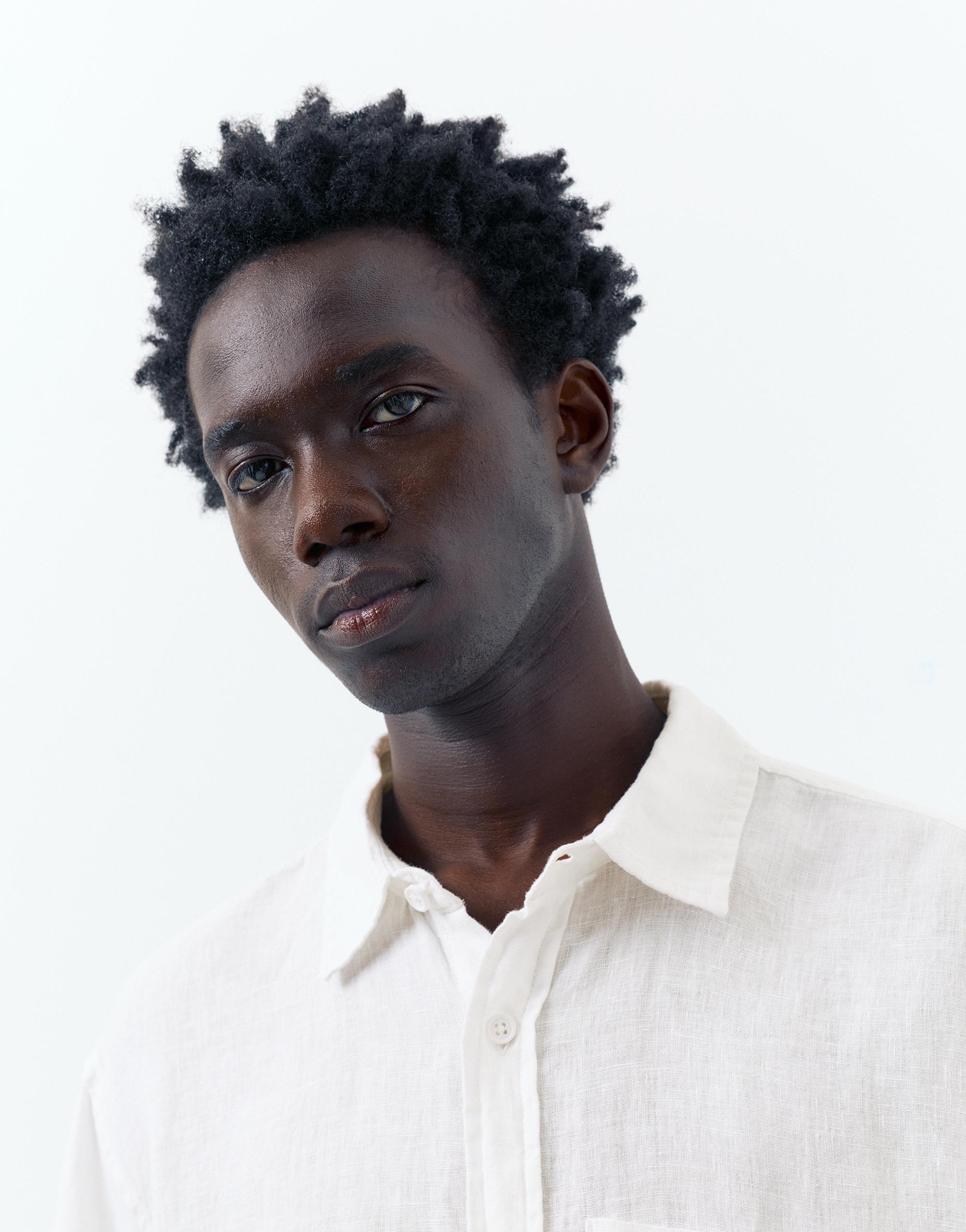 100% linen short sleeve shirt — Off white