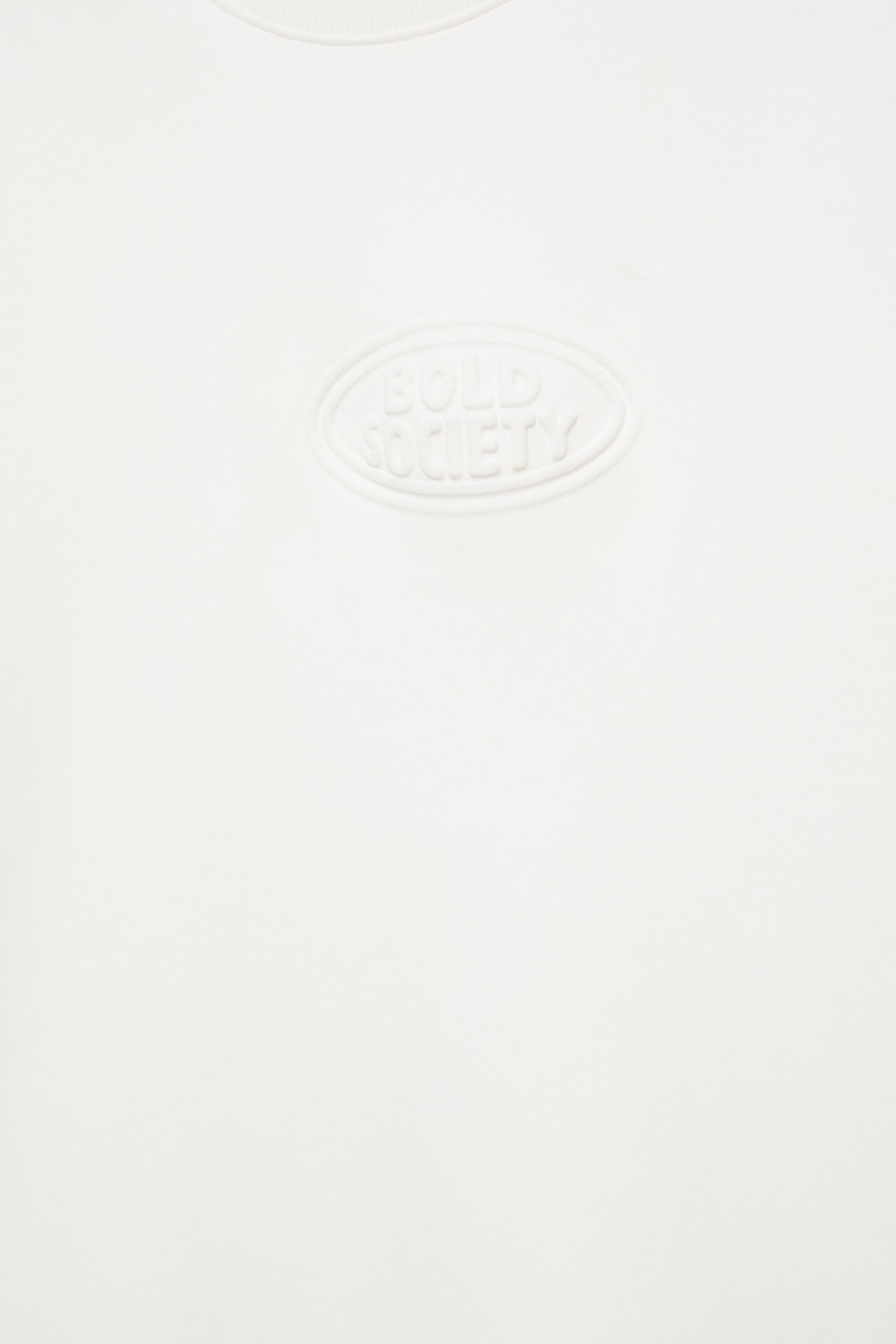 Short sleeve sweatshirt with raised logo — Off white