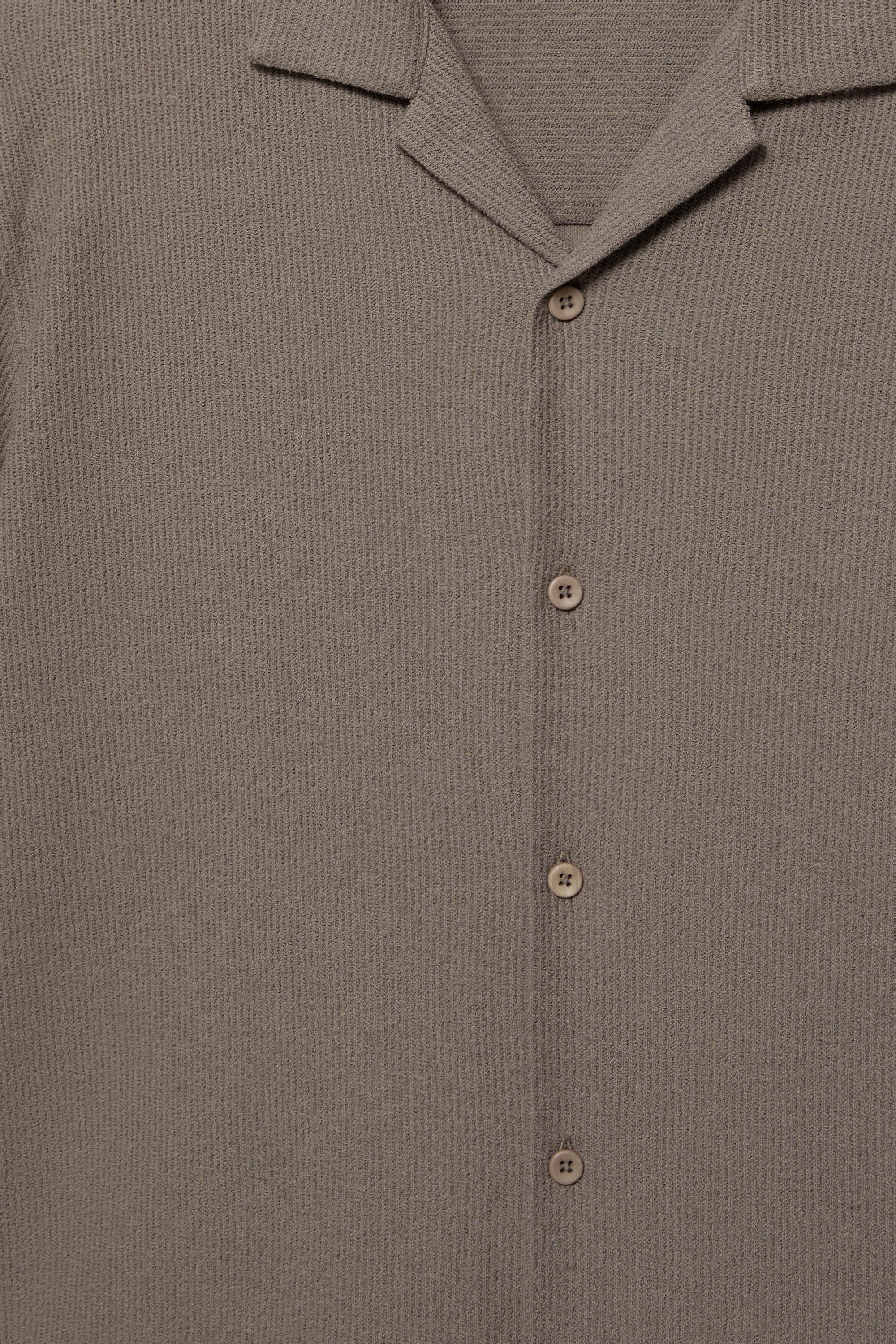 Terrycloth short sleeve shirt — Mole brown