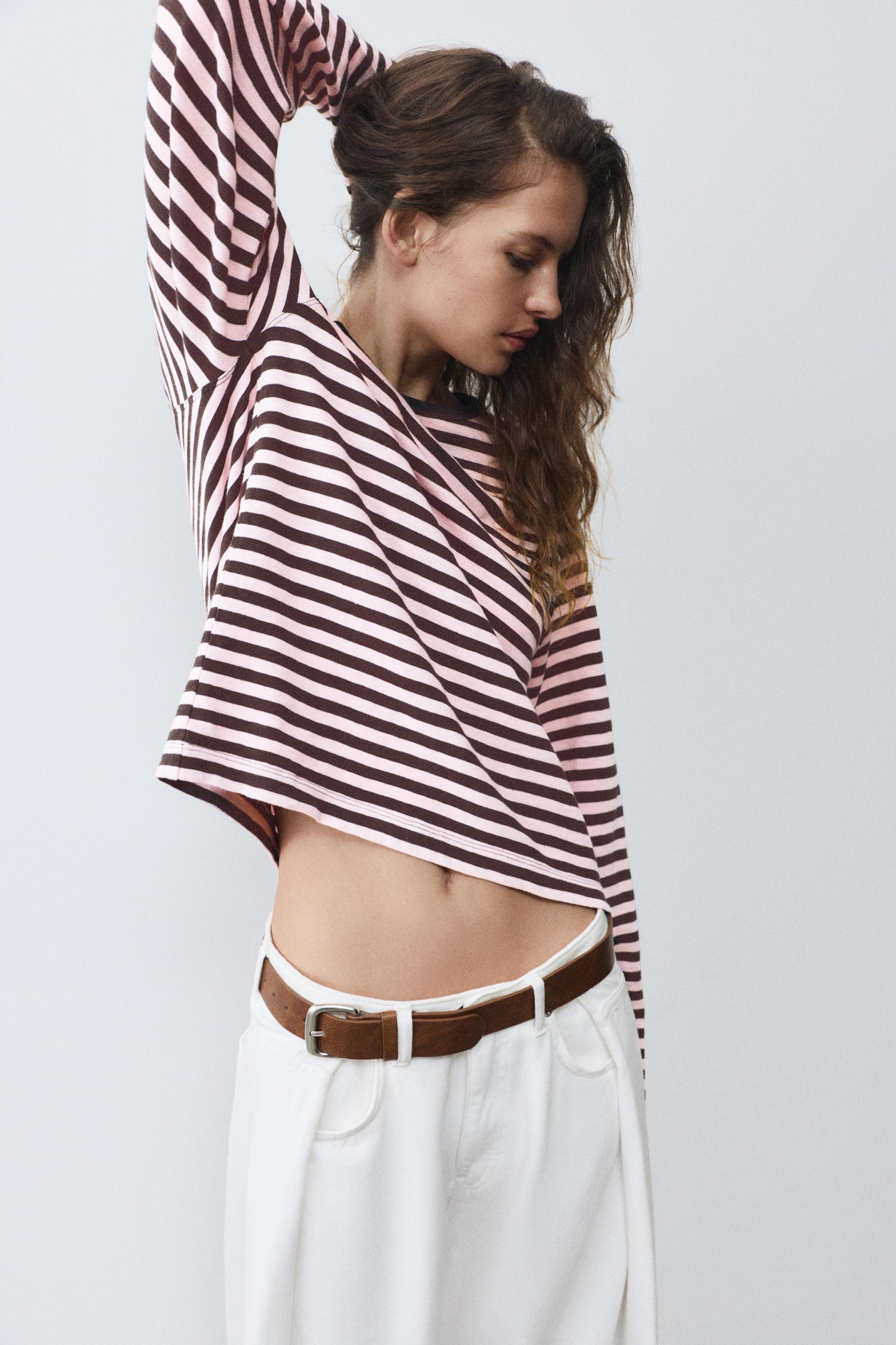 Long sleeve raglan T-shirt — Striped