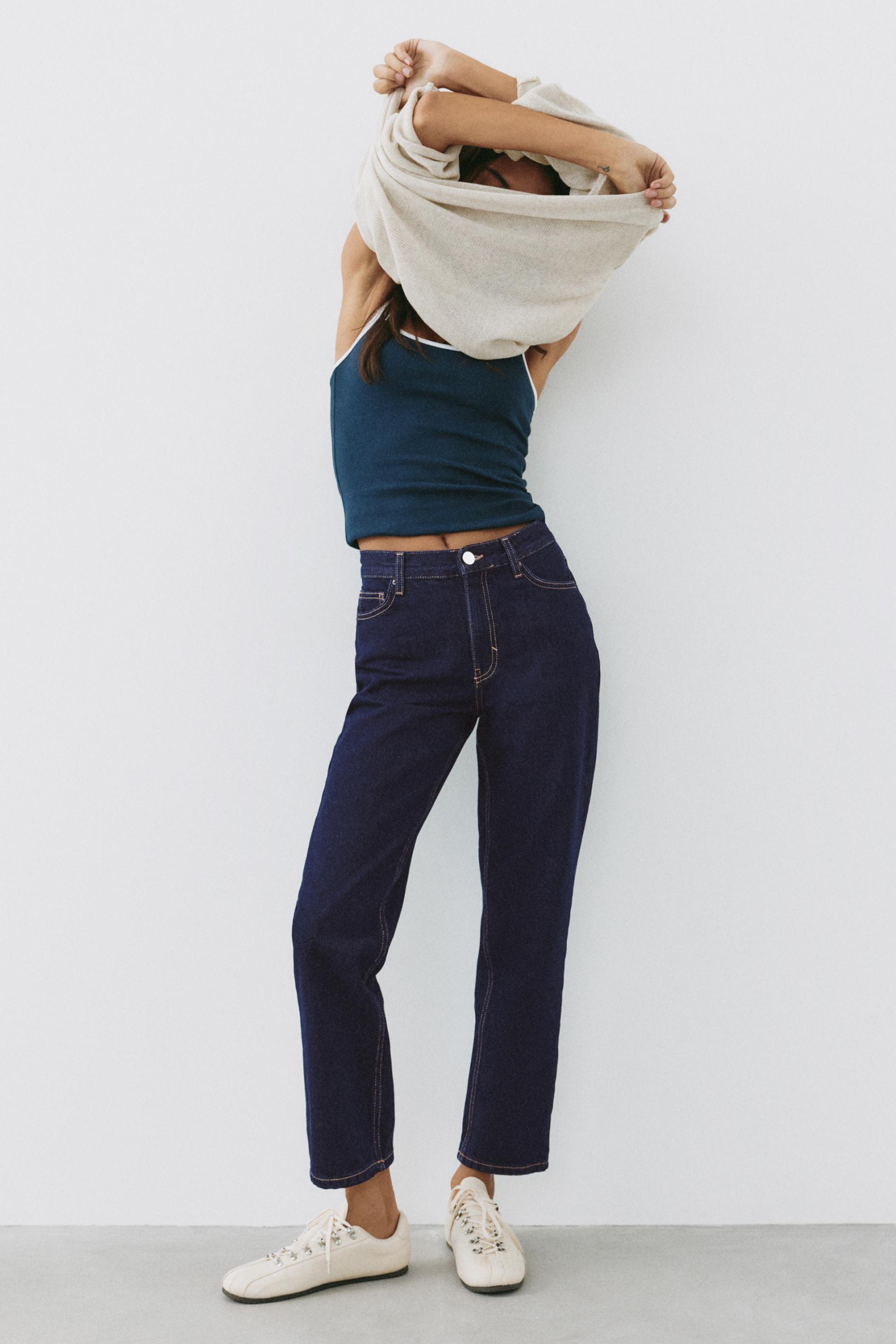 High-waist mom jeans — Ink blue