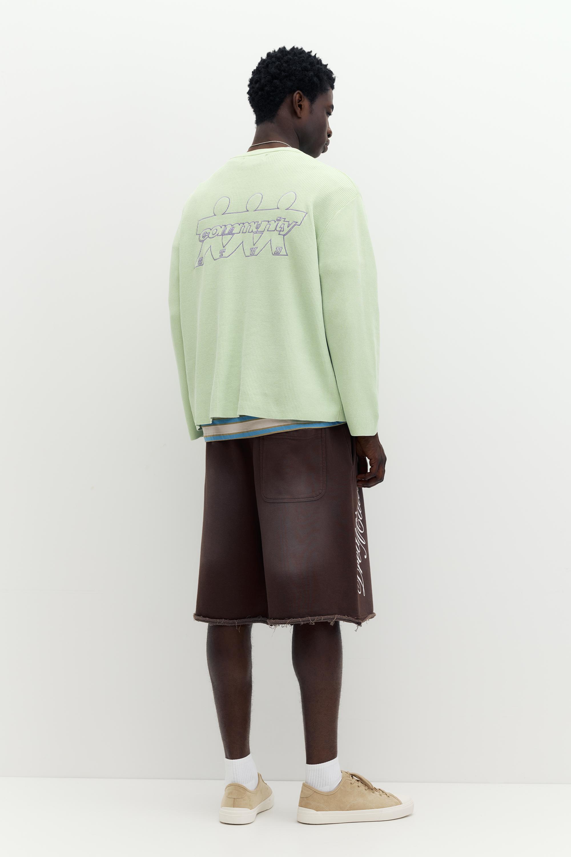 STWD round neck jumper — Faded green