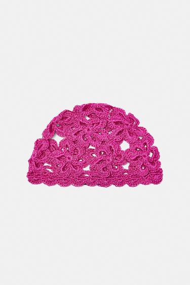 Crochet skullcap hat — Fuchsia 1