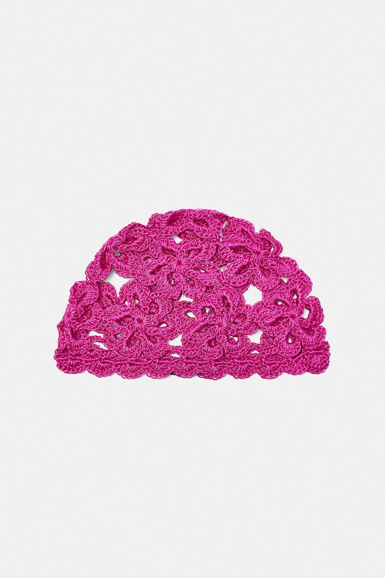 Crochet skullcap hat — Fuchsia