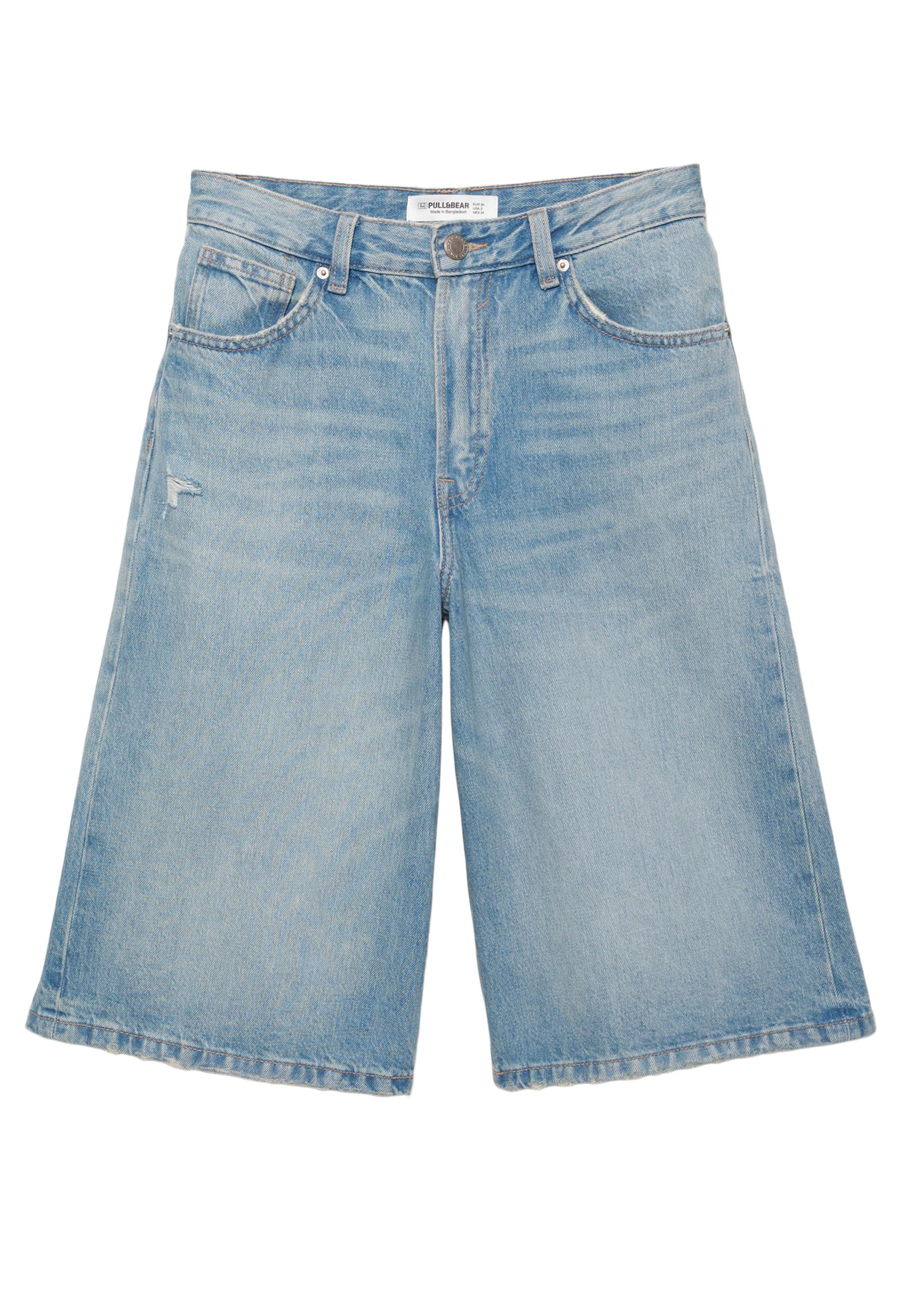 Düşük bel denim şort - Görsel 33