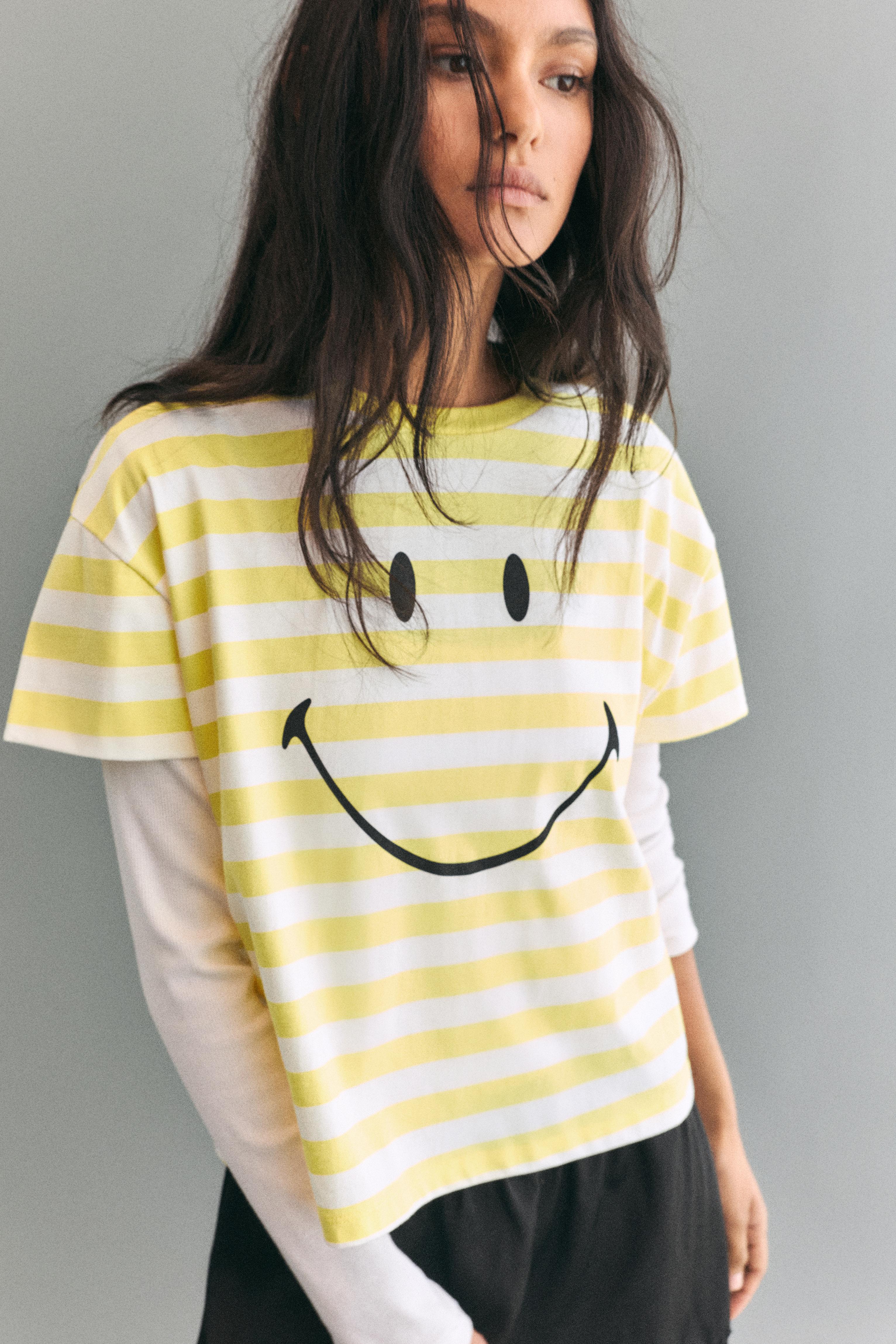 Maglietta Smiley A Righe