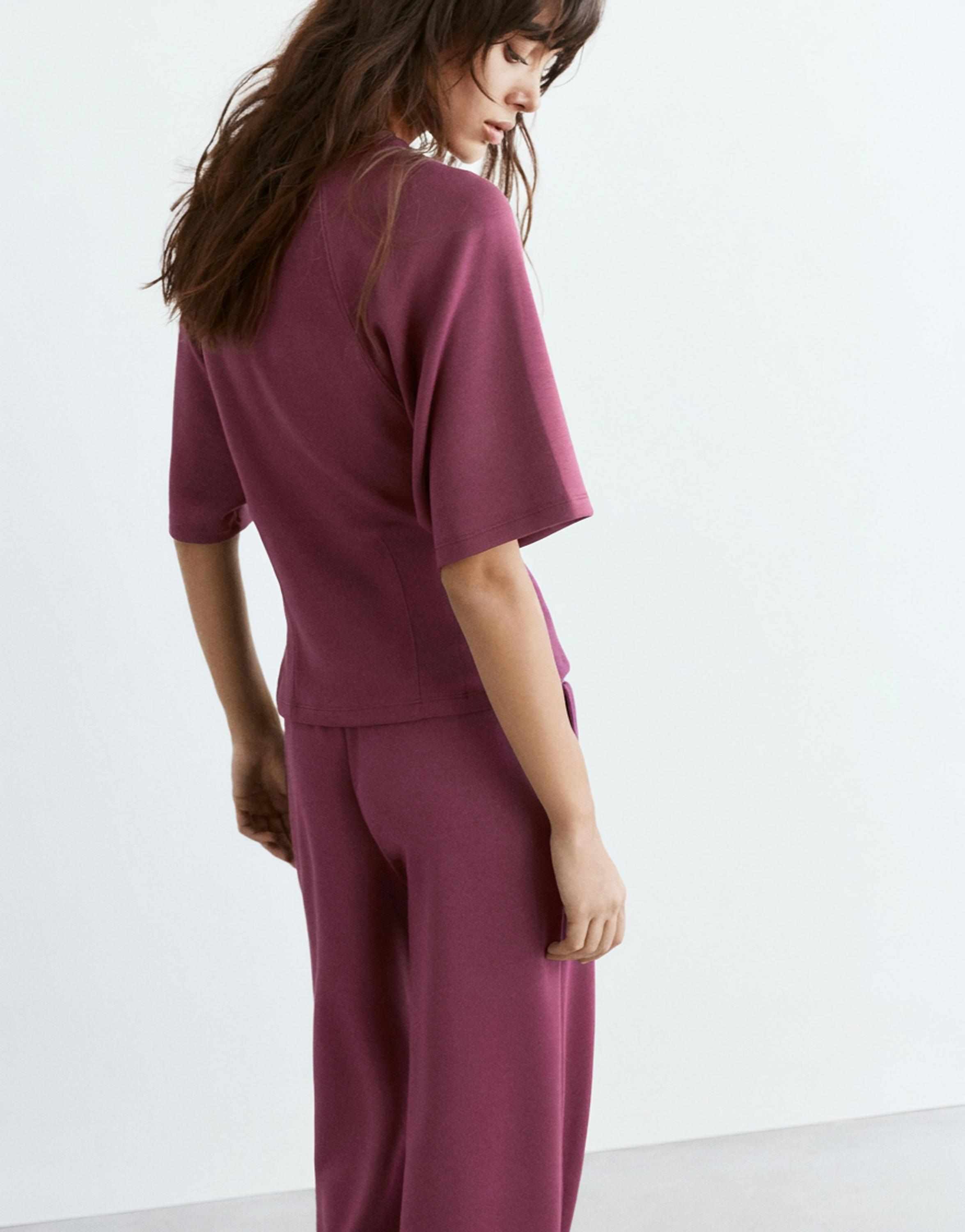Soft touch short sleeve sweatshirt — Eggplant