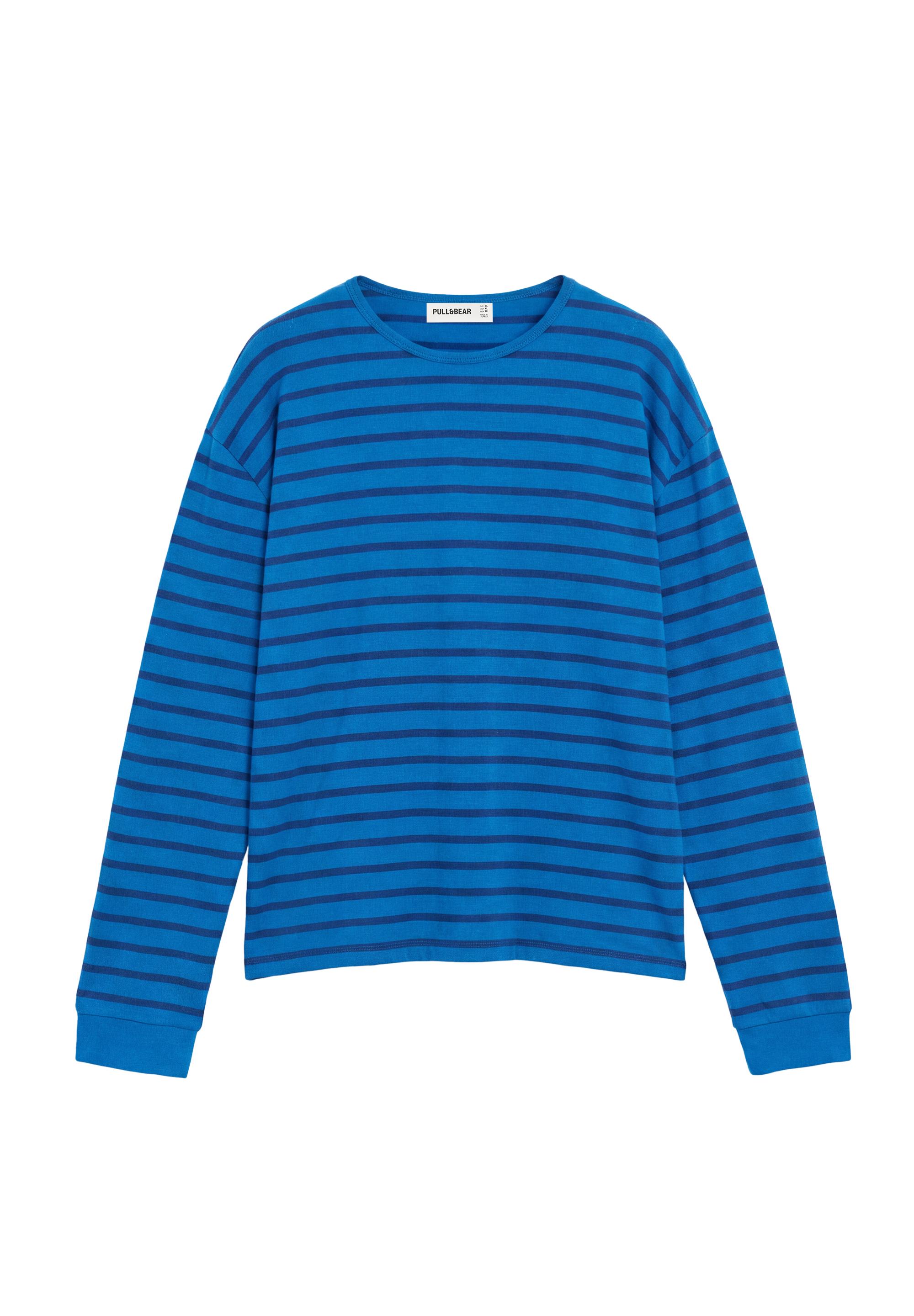 Oversize long sleeve striped T-shirt — Striped