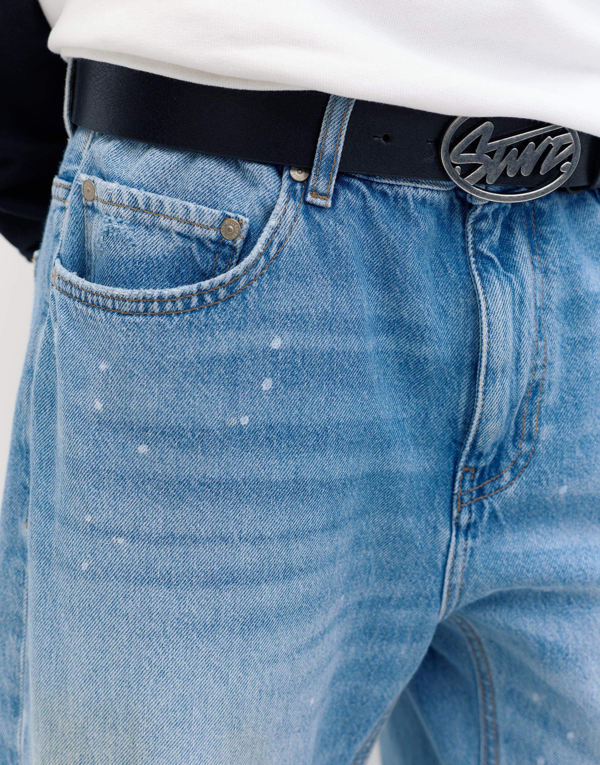 Ripped slim fit bootcut jeans — Pale indigo