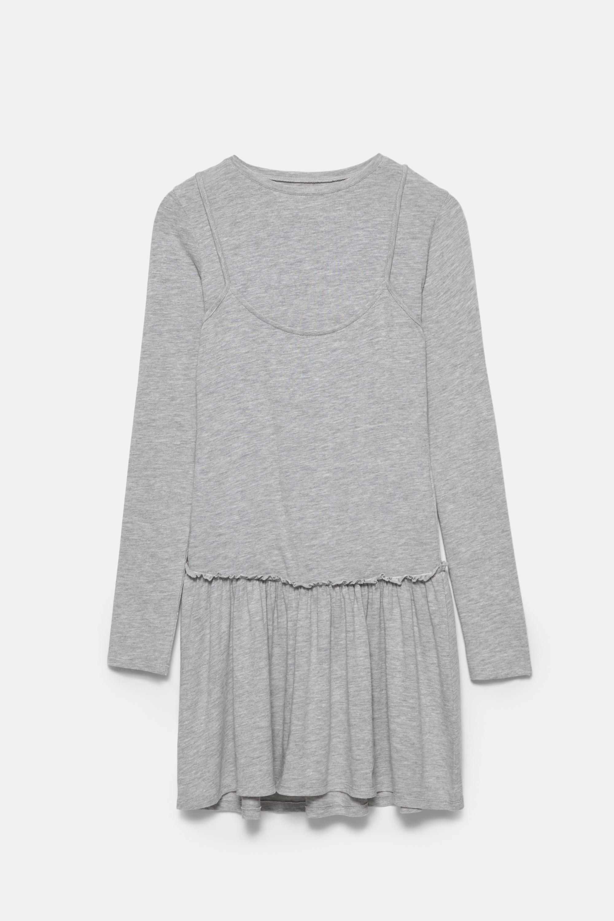 Double short dress — Grey marl