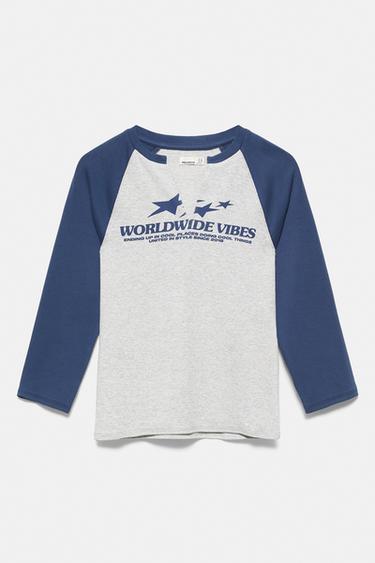 Graphic raglan sleeve T-shirt — Blue marl 6