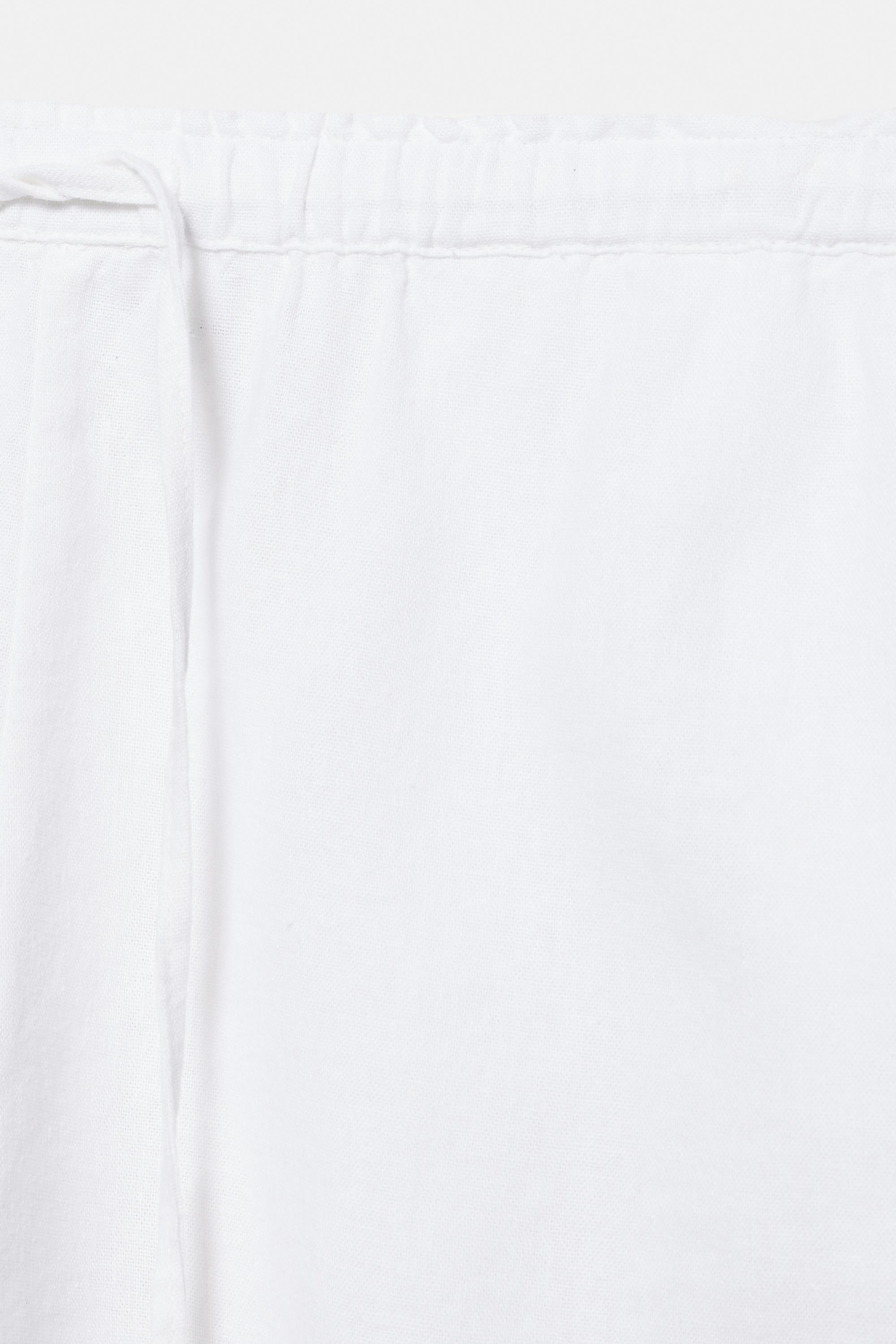 Linen blend shorts — White