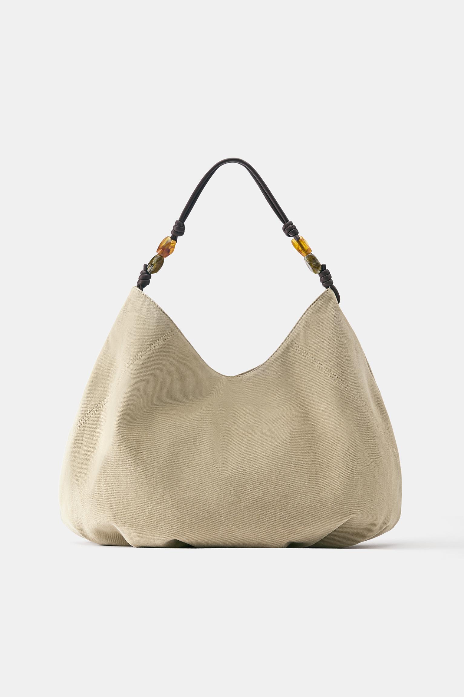 Beaded tote bag — Leather