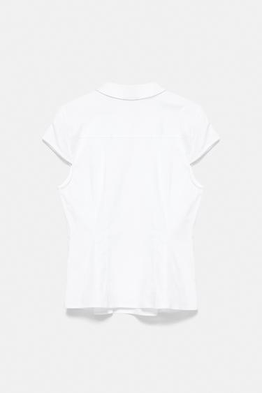 White Peter Pan collar shirt — White 6