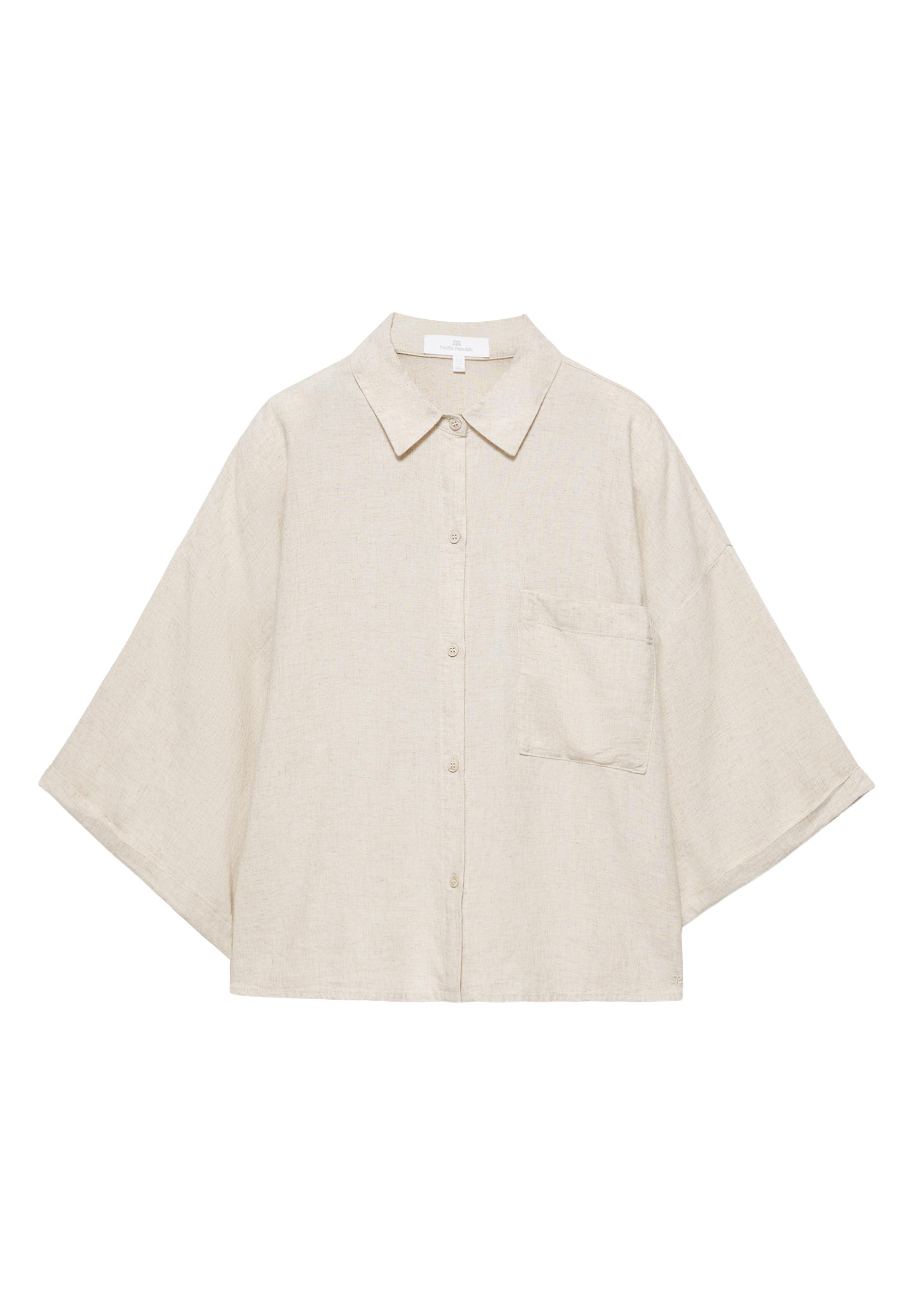 Linen blend shirt — Beige