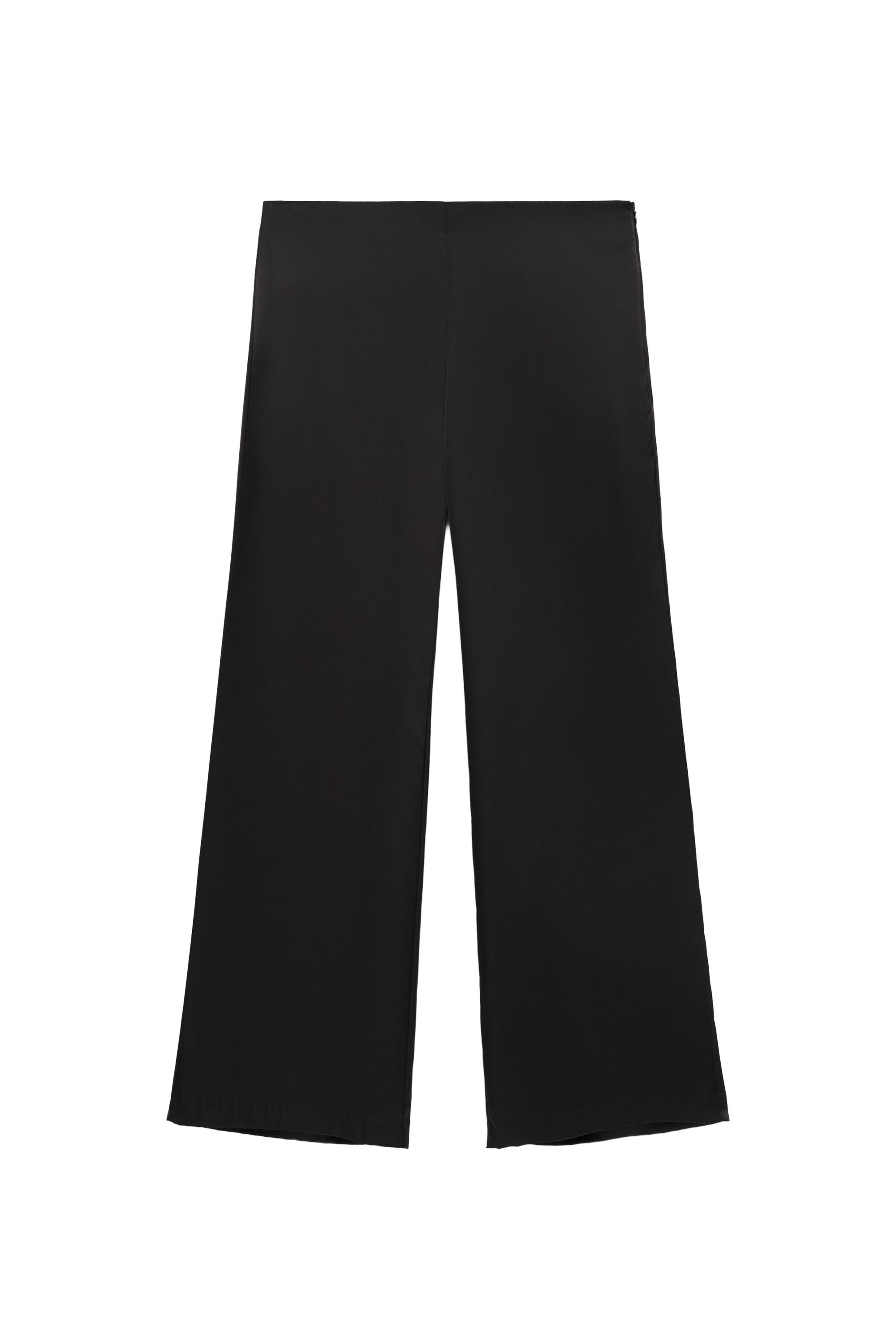 Saten yüzeyli düz kesim pantolon - Görsel 18