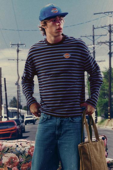 Striped Dickies T-shirt — Pale blue 1