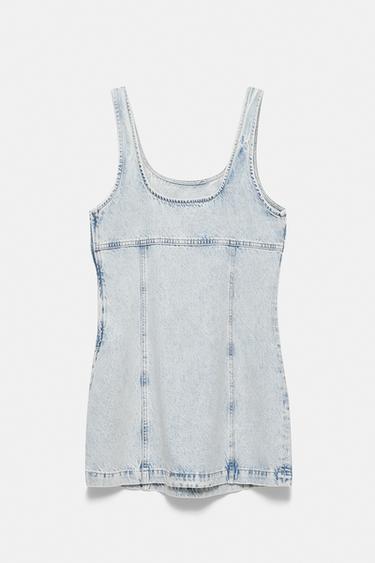 Short studded denim dress — Pale blue 3