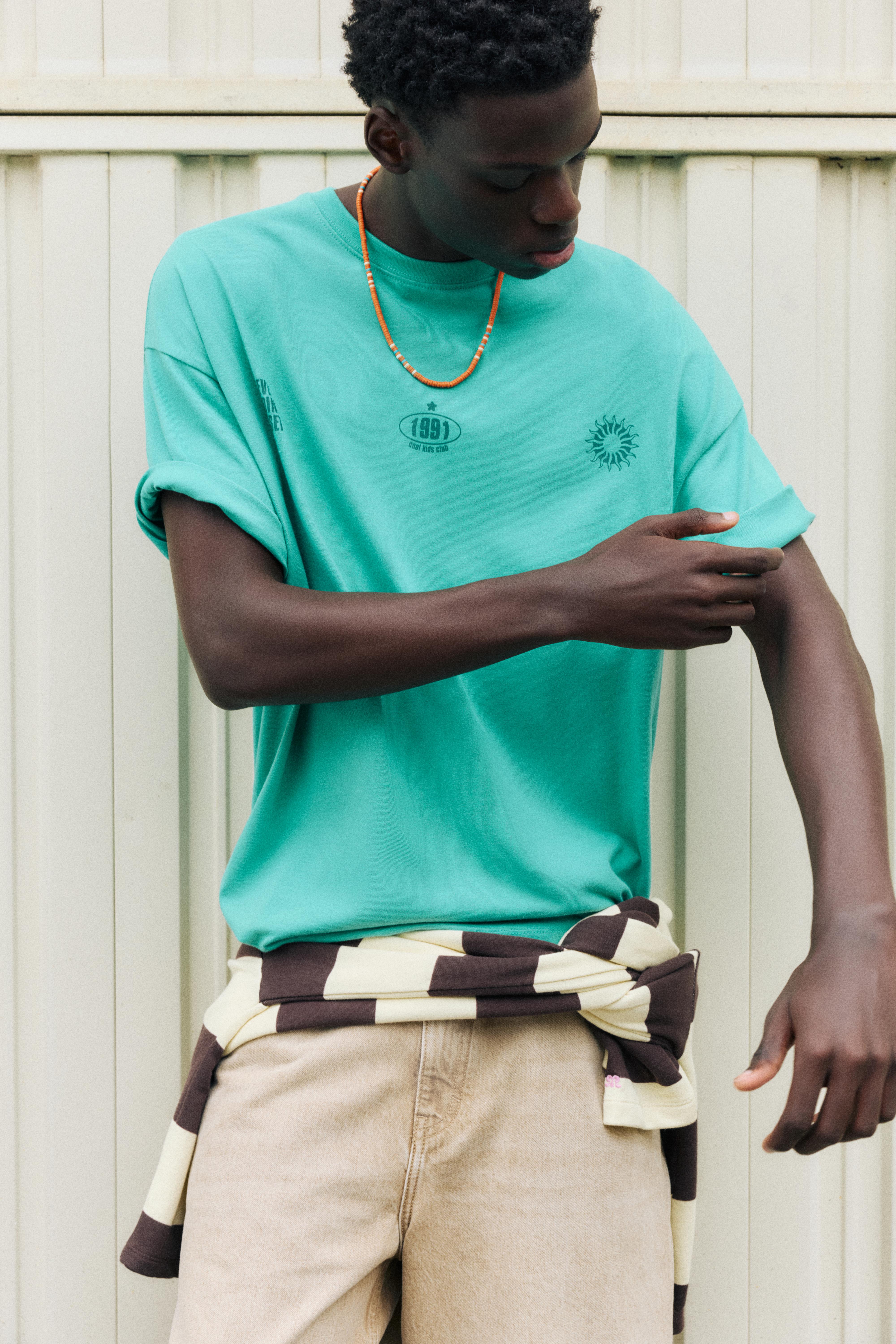STWD sun graphic T-shirt — Turquoise