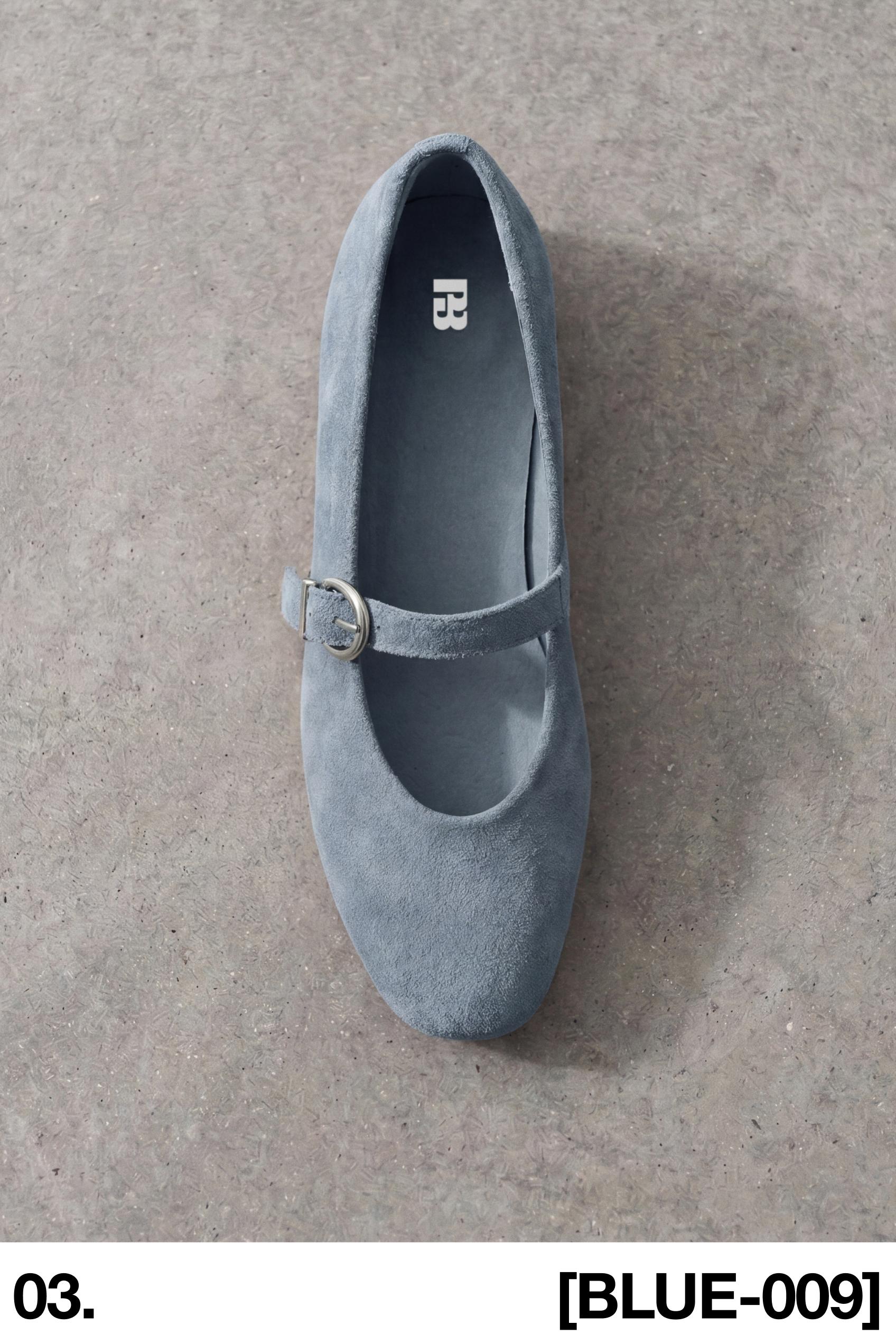 Leather ballerinas — Blue