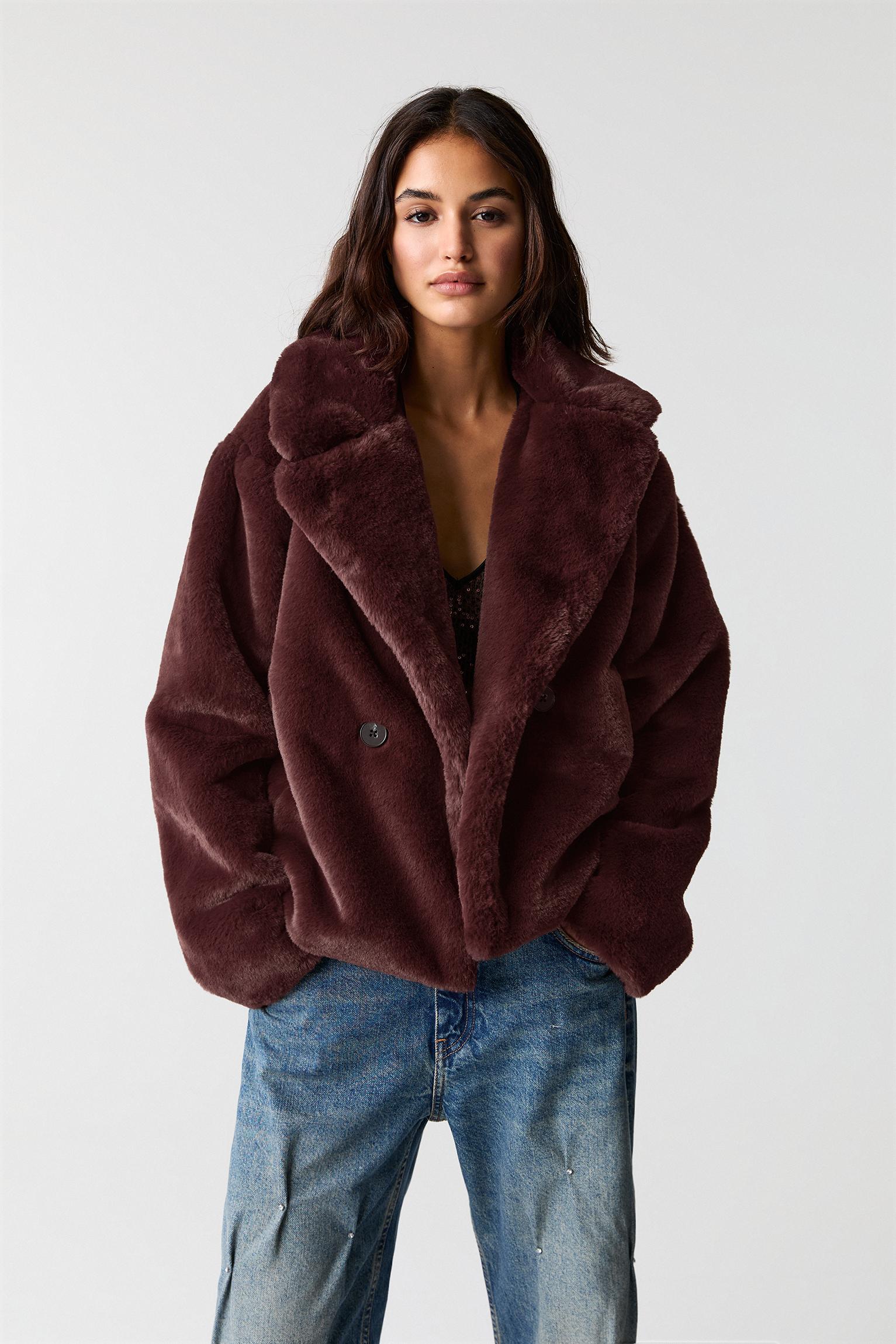 Faux fur jacket PULL BEAR