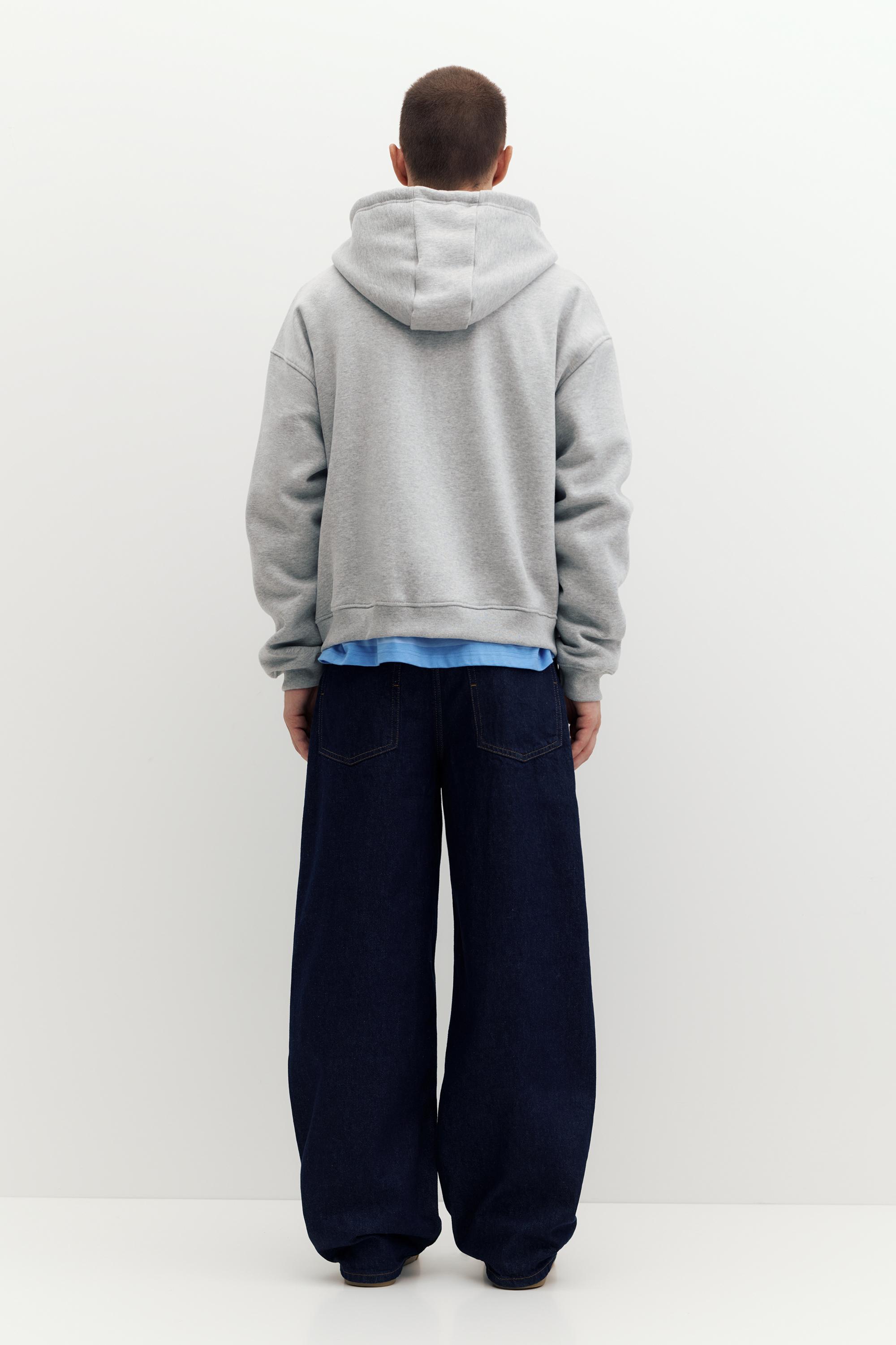 Zip-up hoodie — Grey marl