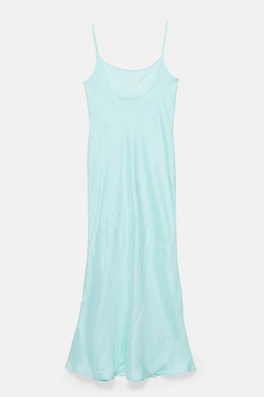 Satin midi dress — Pale turquoise 7