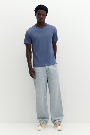 Slim fit basic T-shirt — Blue 4