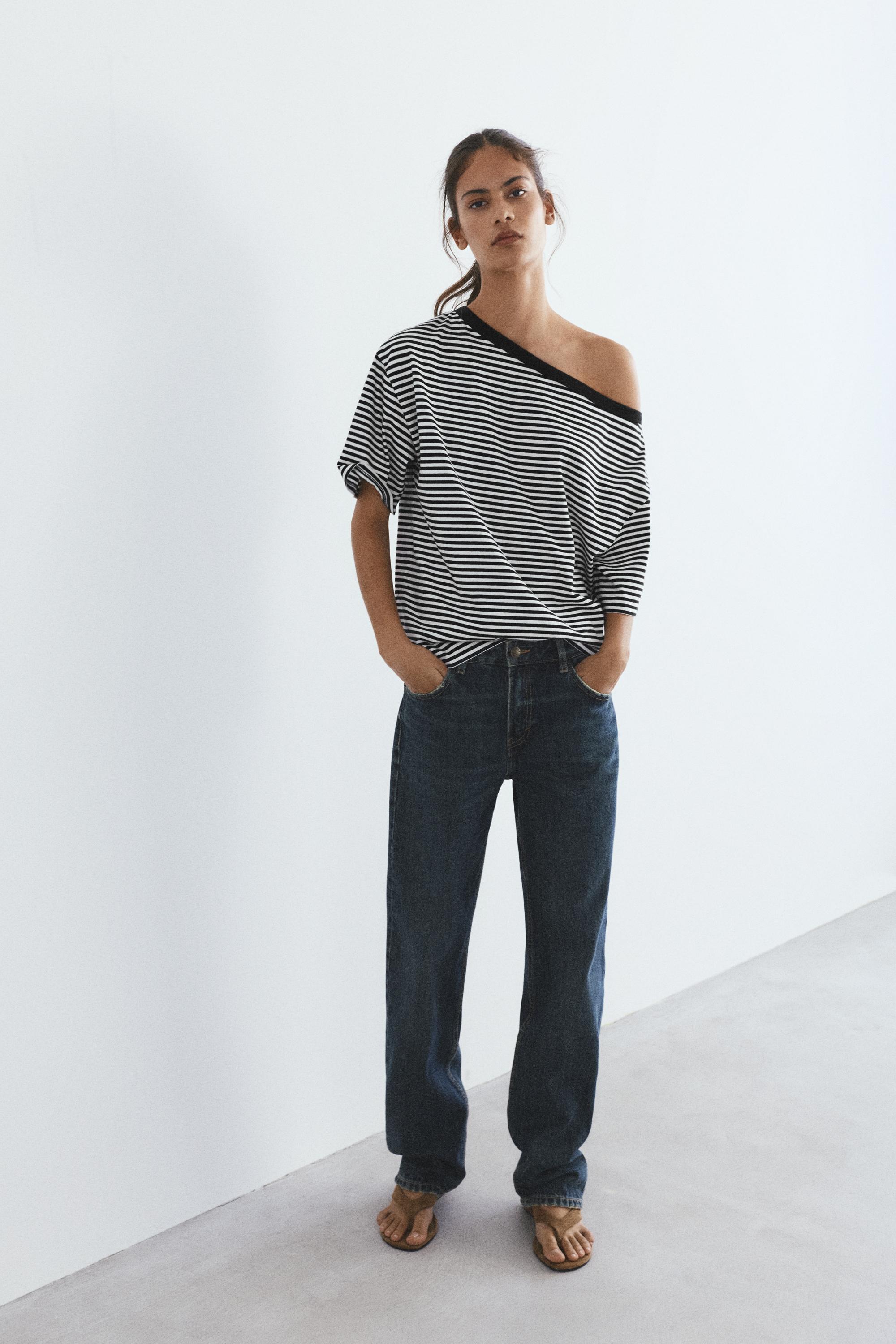 Asimetrik kısa kollu t-shirt - Görsel 35